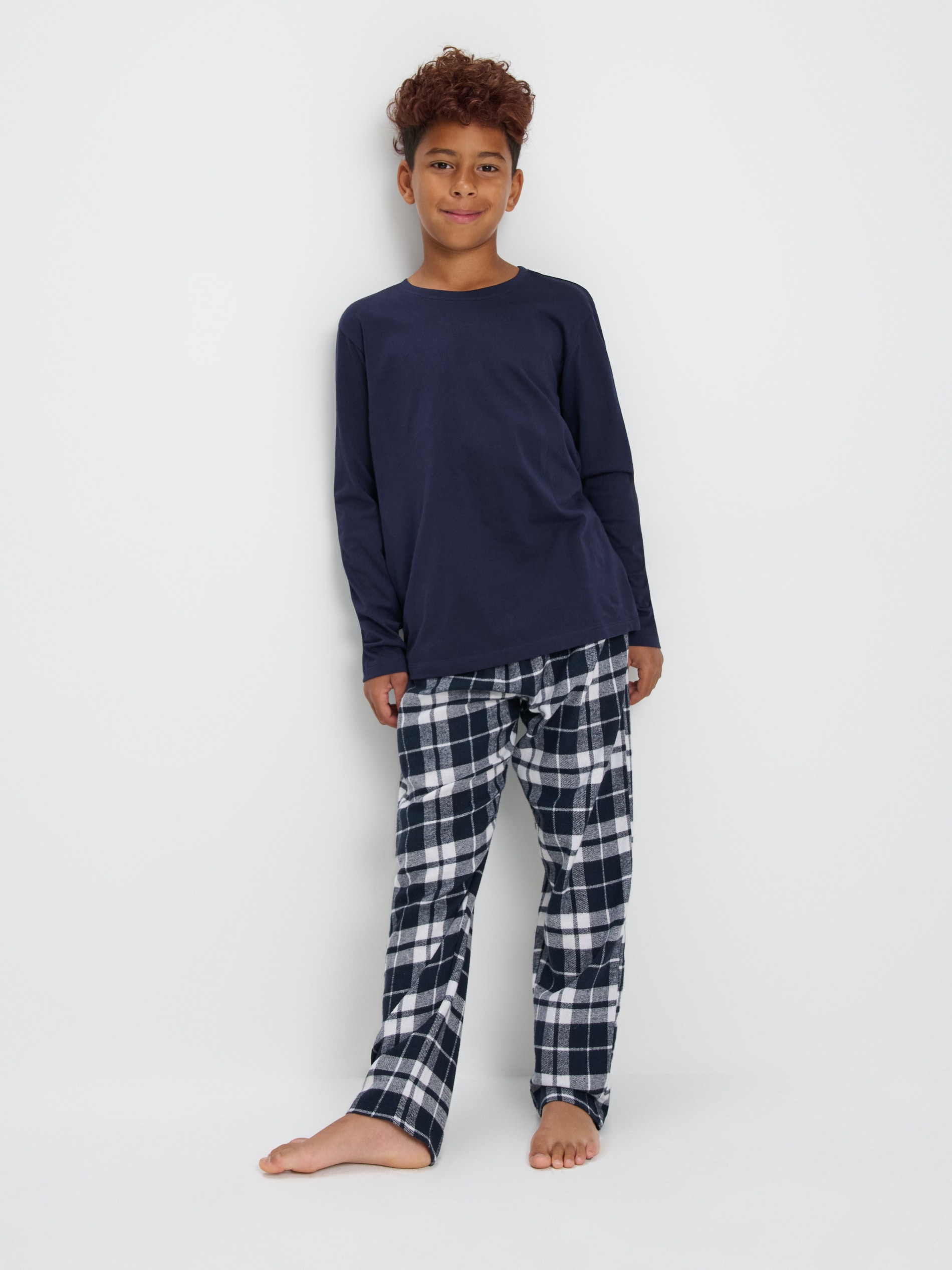 Sinsay - Bawełniana piżama dwuczęściowa - granatowy