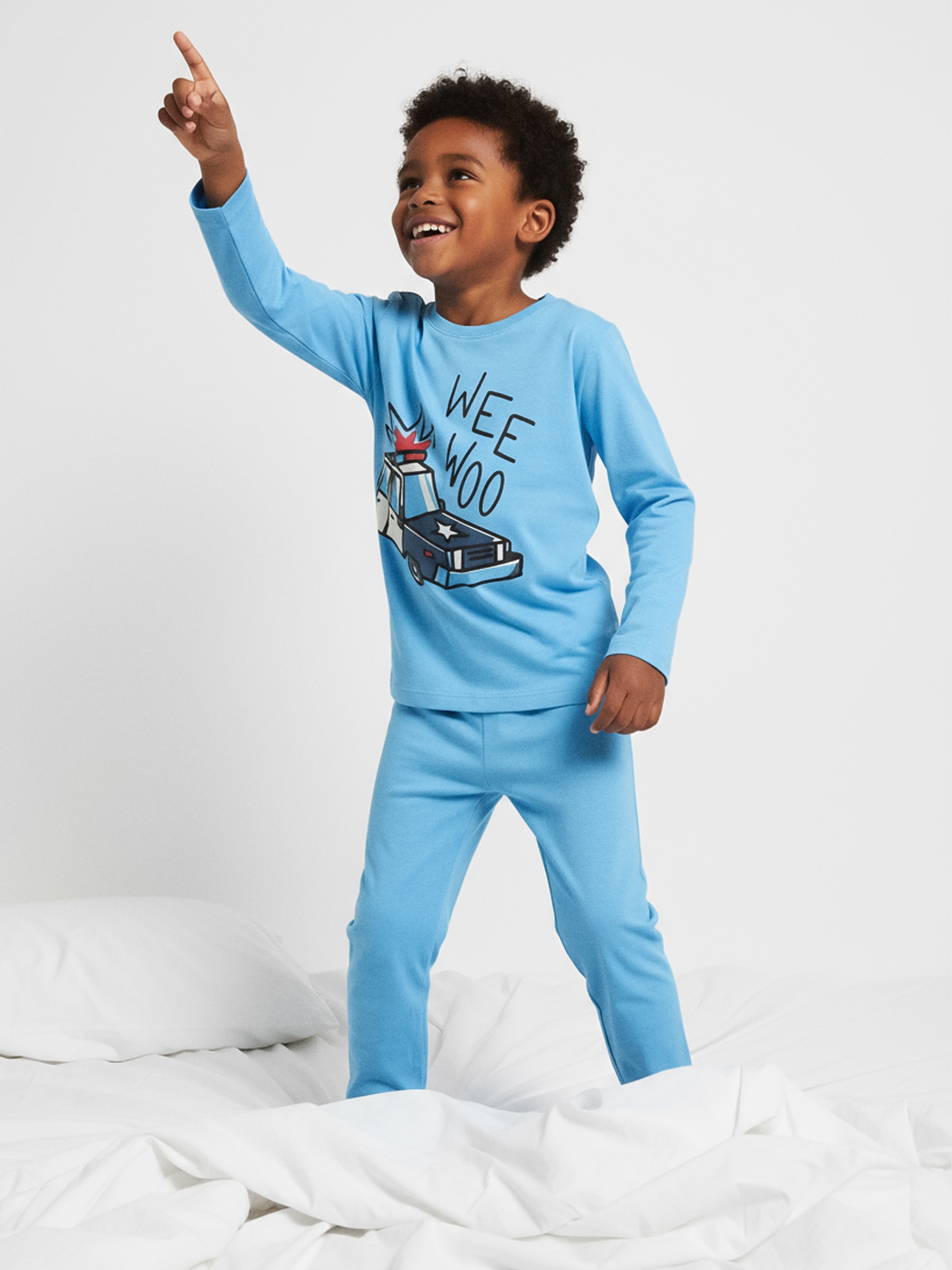 Sinsay - Piżama dwuczęściowa z radiowozem - niebieski