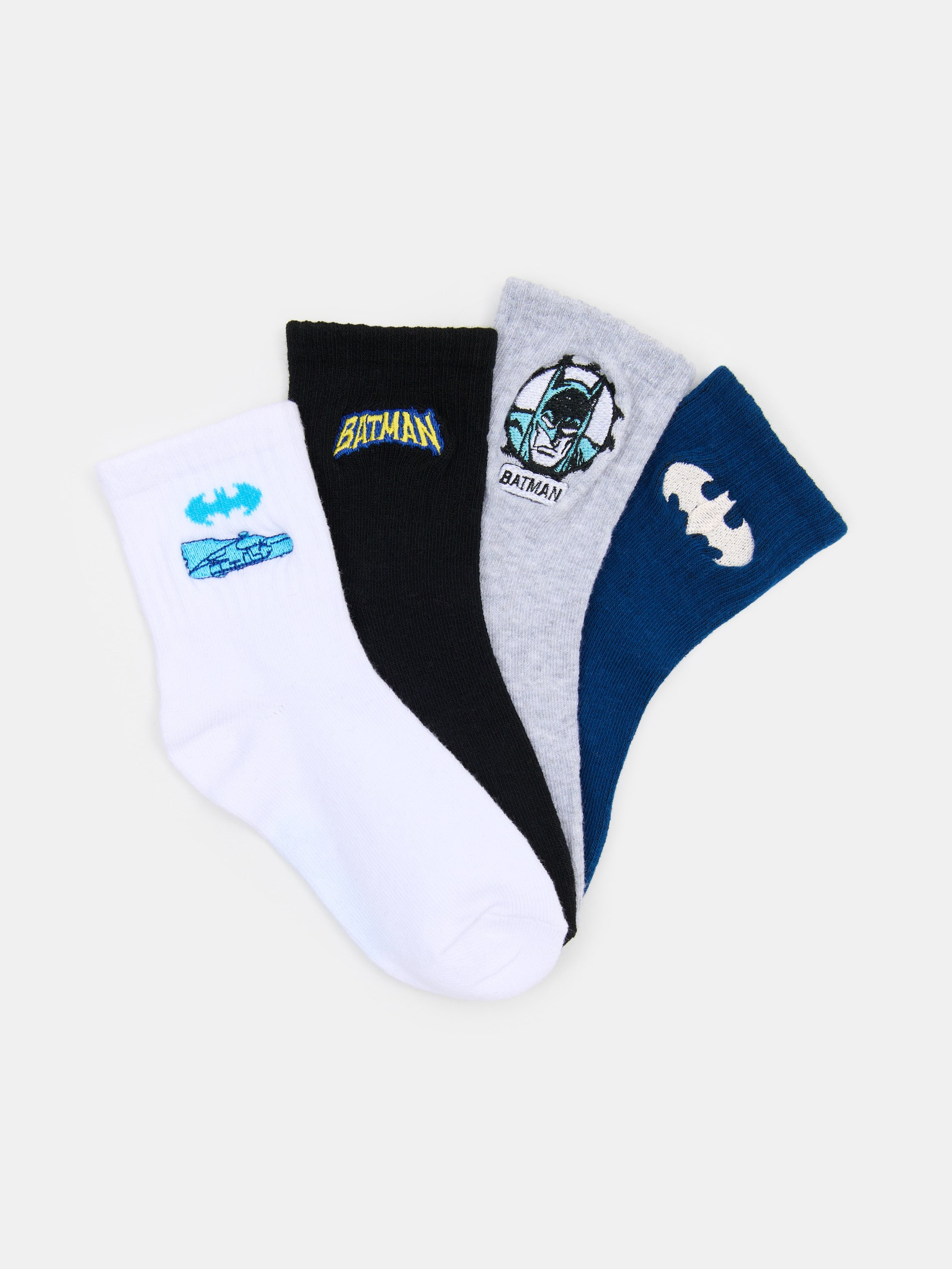 Sinsay - Długie skarpetki z haftem 4 pack Batman - wielobarwny