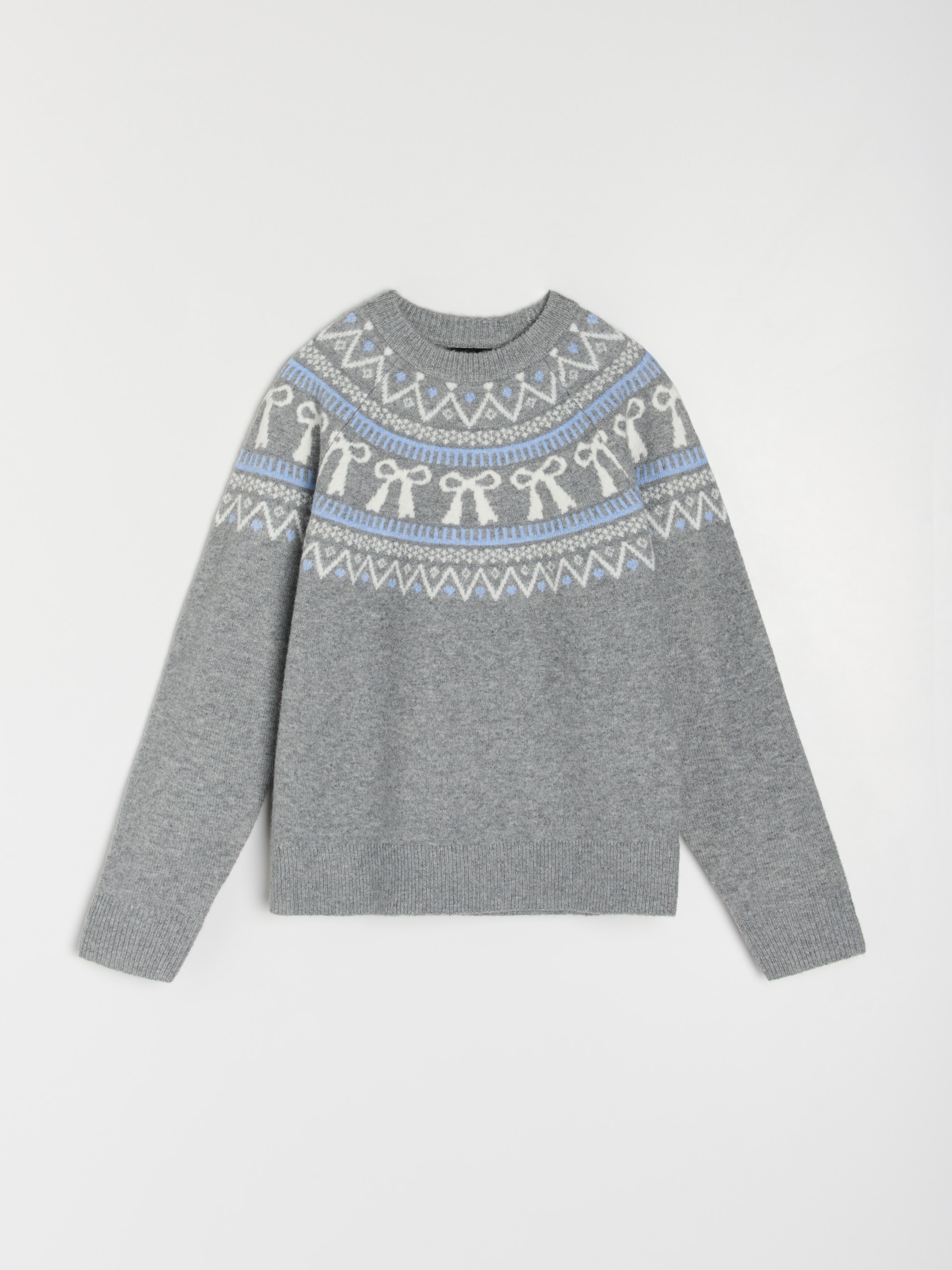 Sinsay - Πουλόβερ με χριστουγεννιάτικο σχέδιο, μείγμα μαλλιού - σκουρο γκρι φωτογραφία