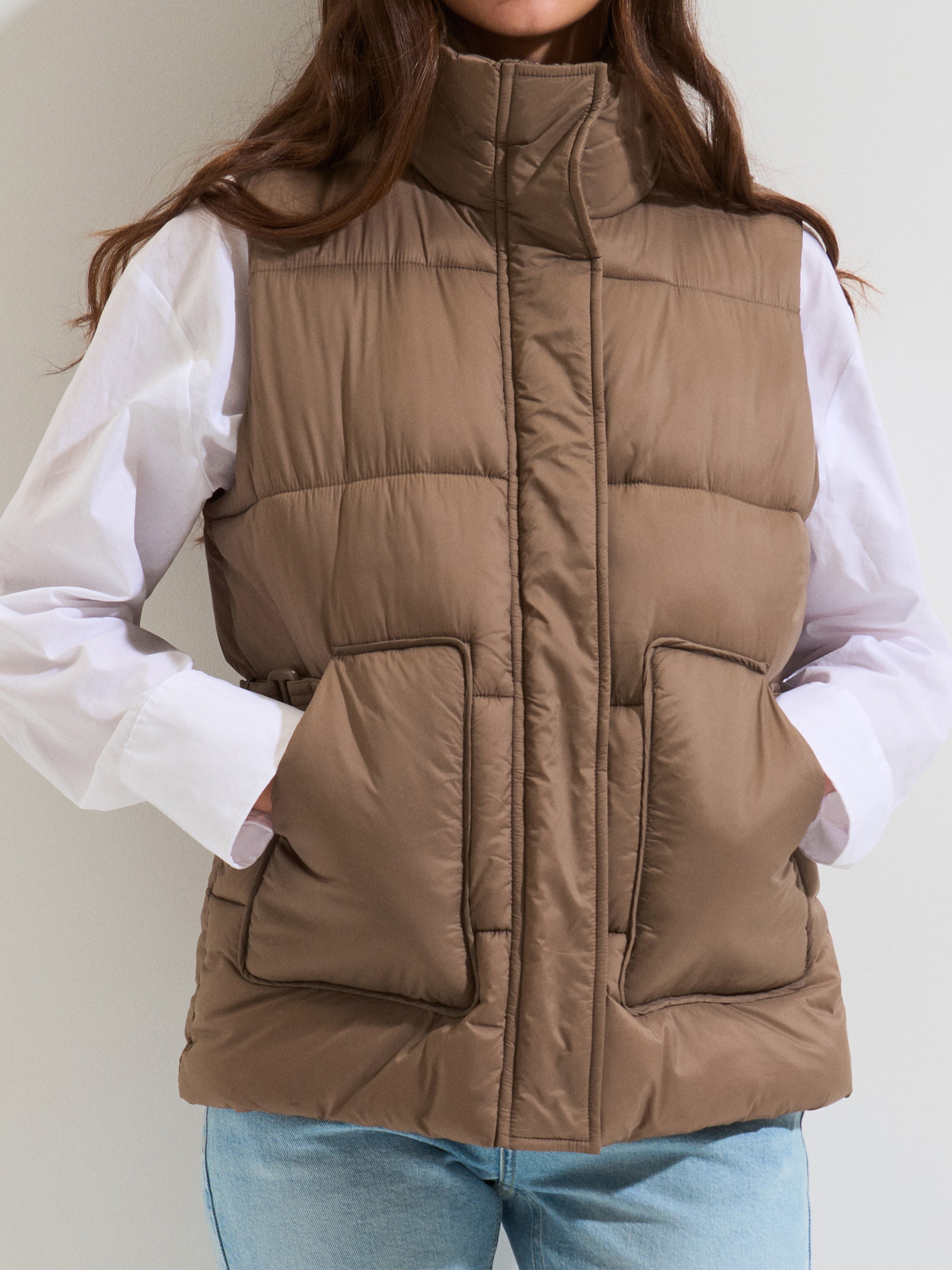 Sinsay - Pikowana kamizelka ze stójką - fioletowy