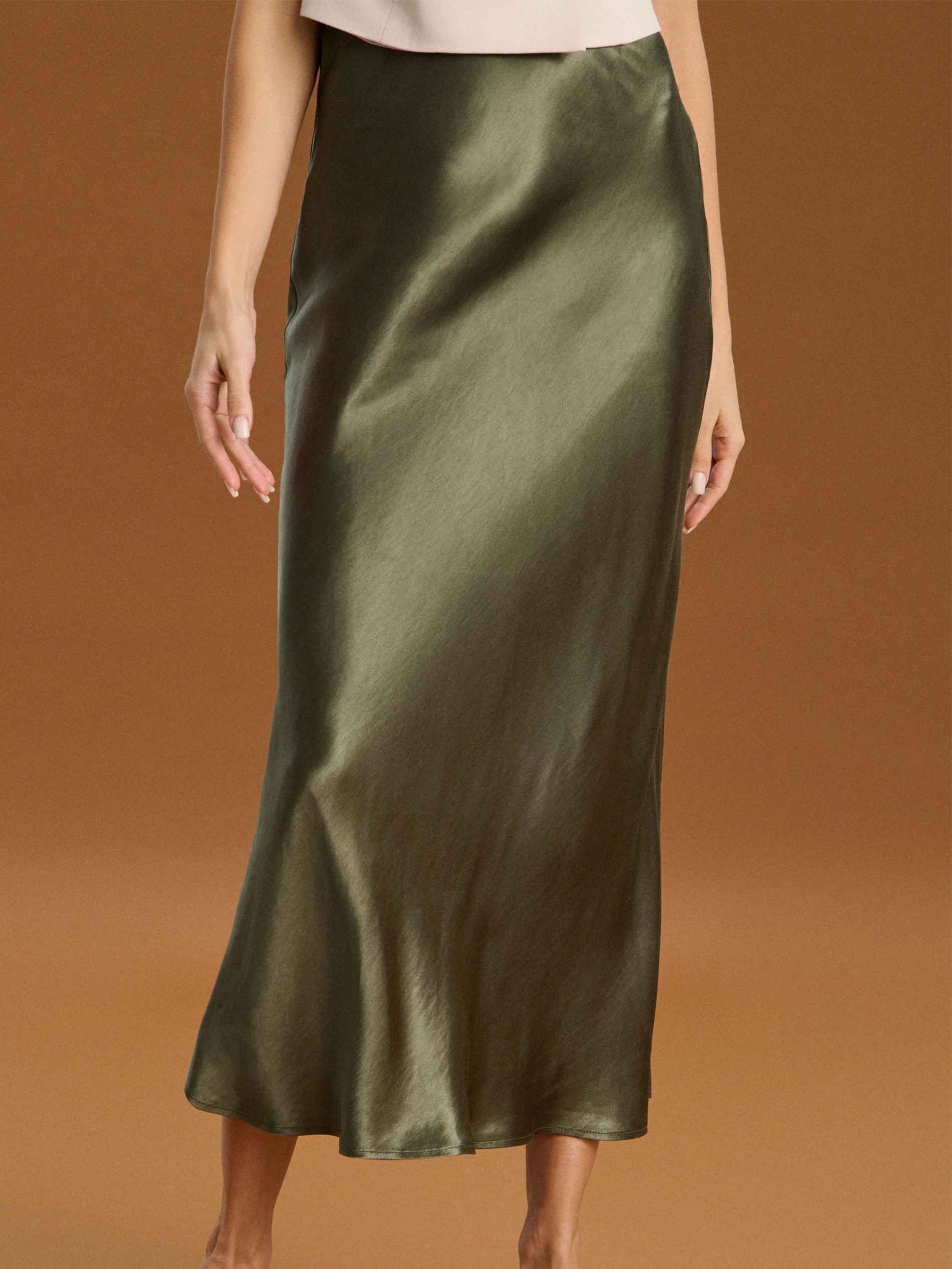 Sinsay - Spódnica maxi - khaki