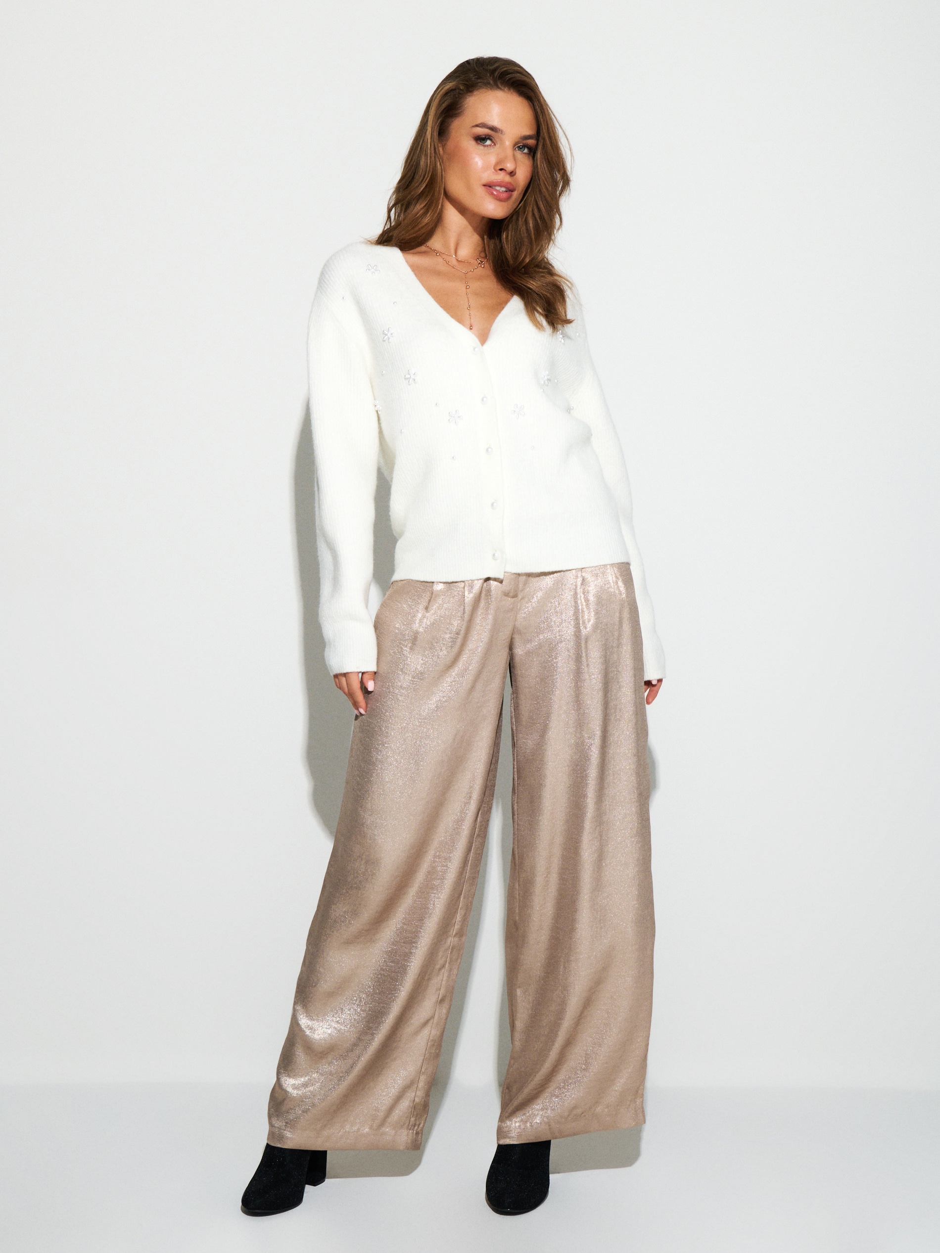 Sinsay - Πλεκτό με ριμπ ύφανση - κρεμ φωτογραφία