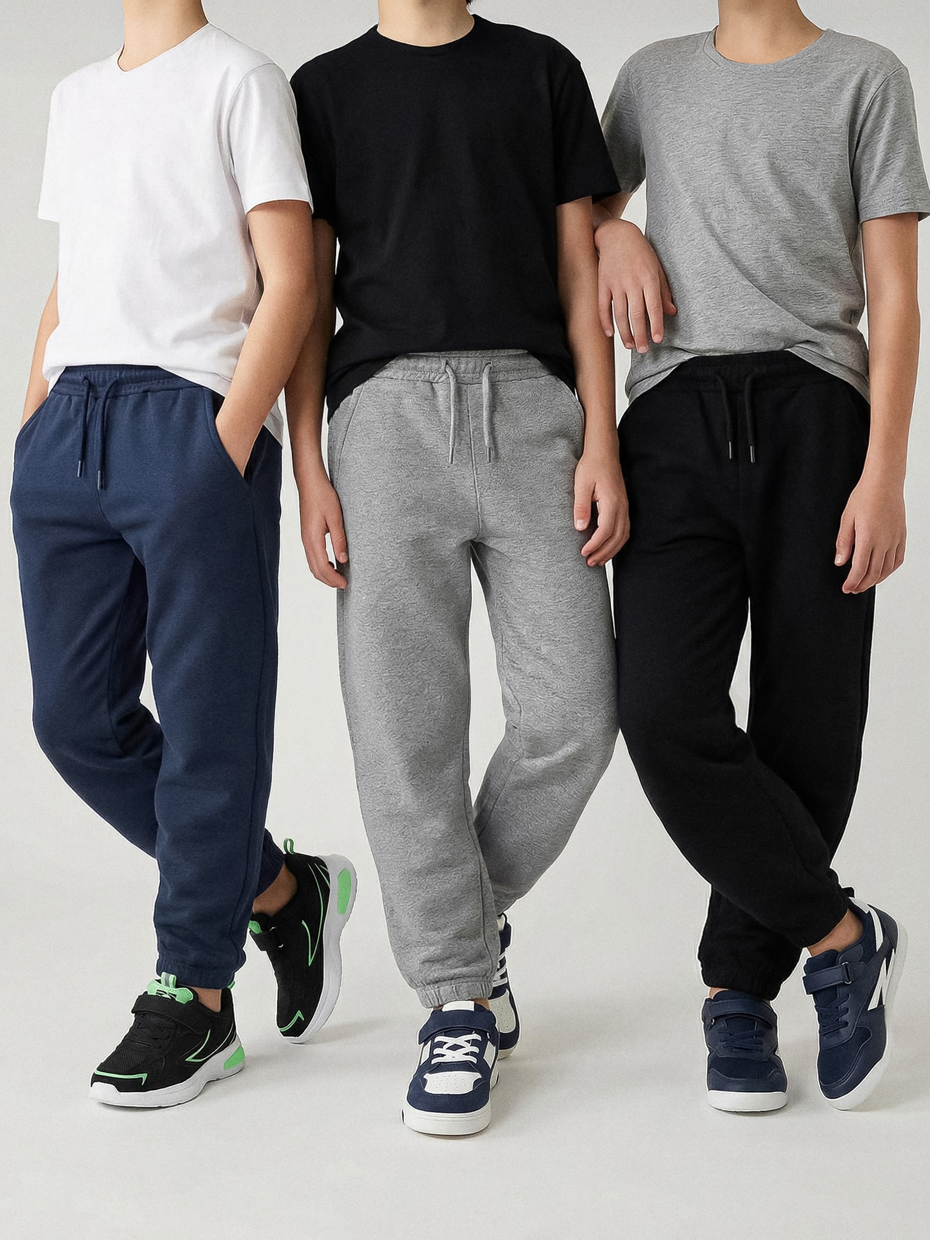 Sinsay - Spodnie dresowe jogger 3 pack - wielobarwny