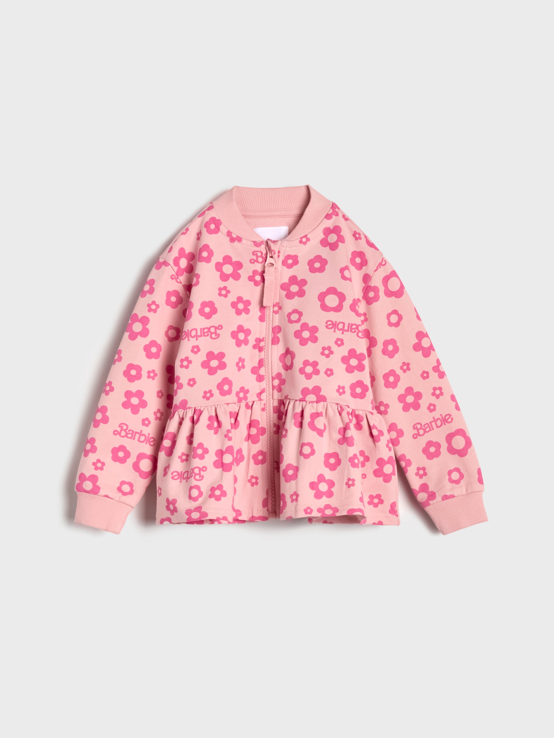 Sinsay - Rozpinana bluza z baskinką Barbie - różowy