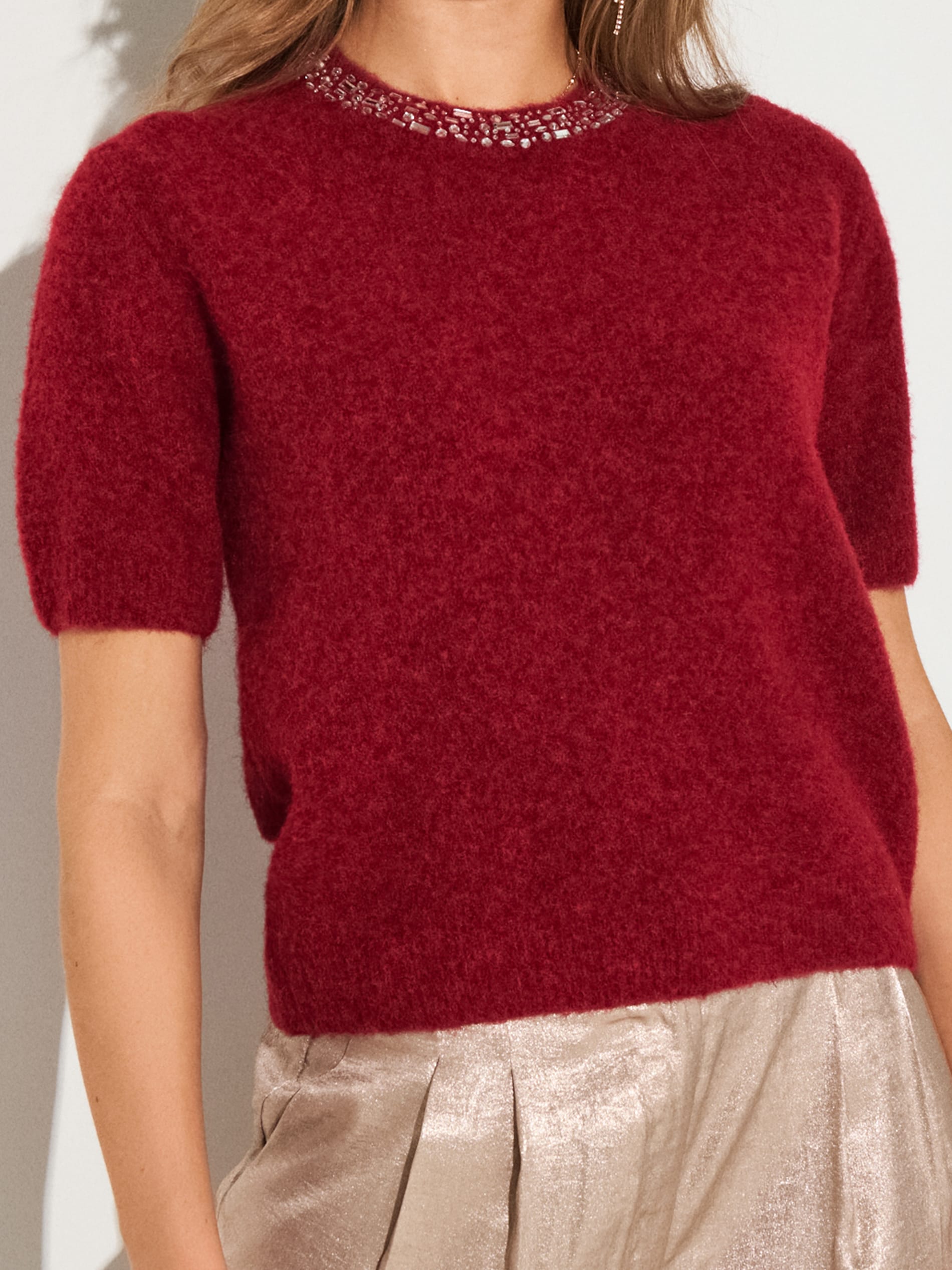 Sinsay - Μπλούζα-πουλόβερ με μείγμα μαλλιού - κοκκινο φωτογραφία