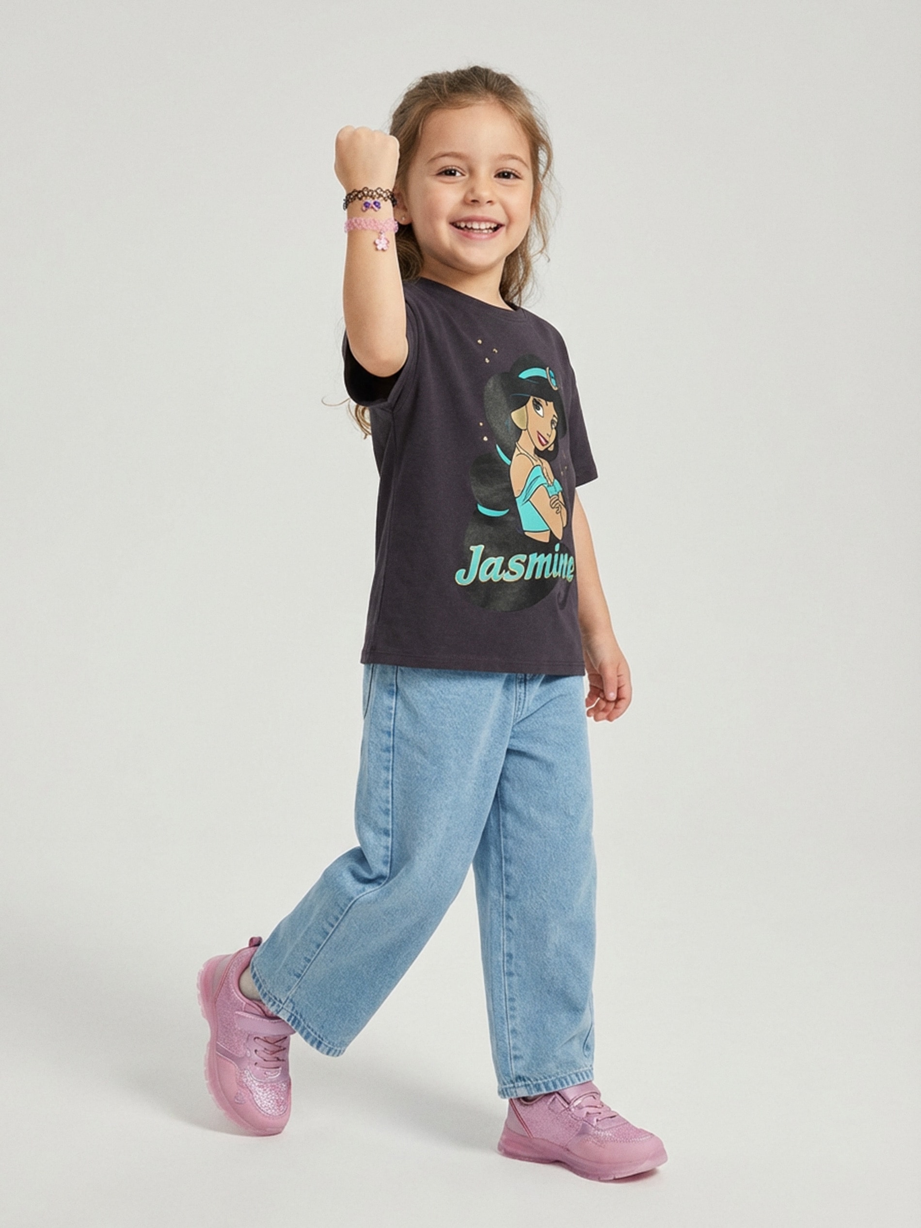 Sinsay - Bawełniana koszulka z nadrukiem Jasmine - szary