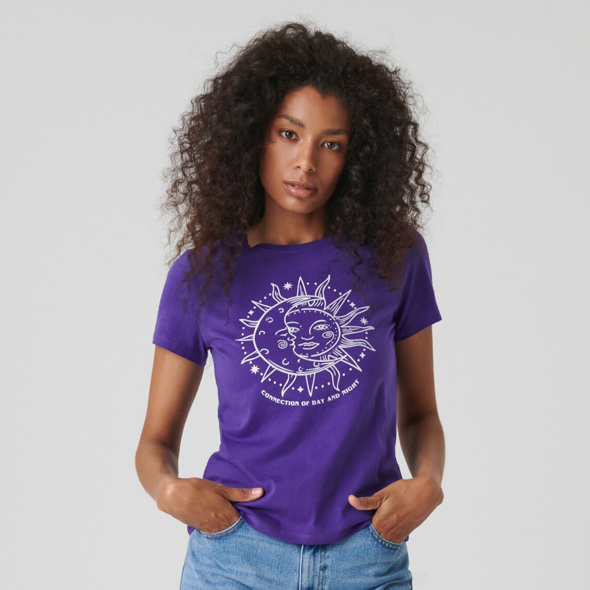 Sinsay - Camiseta con estampado - Púrpura