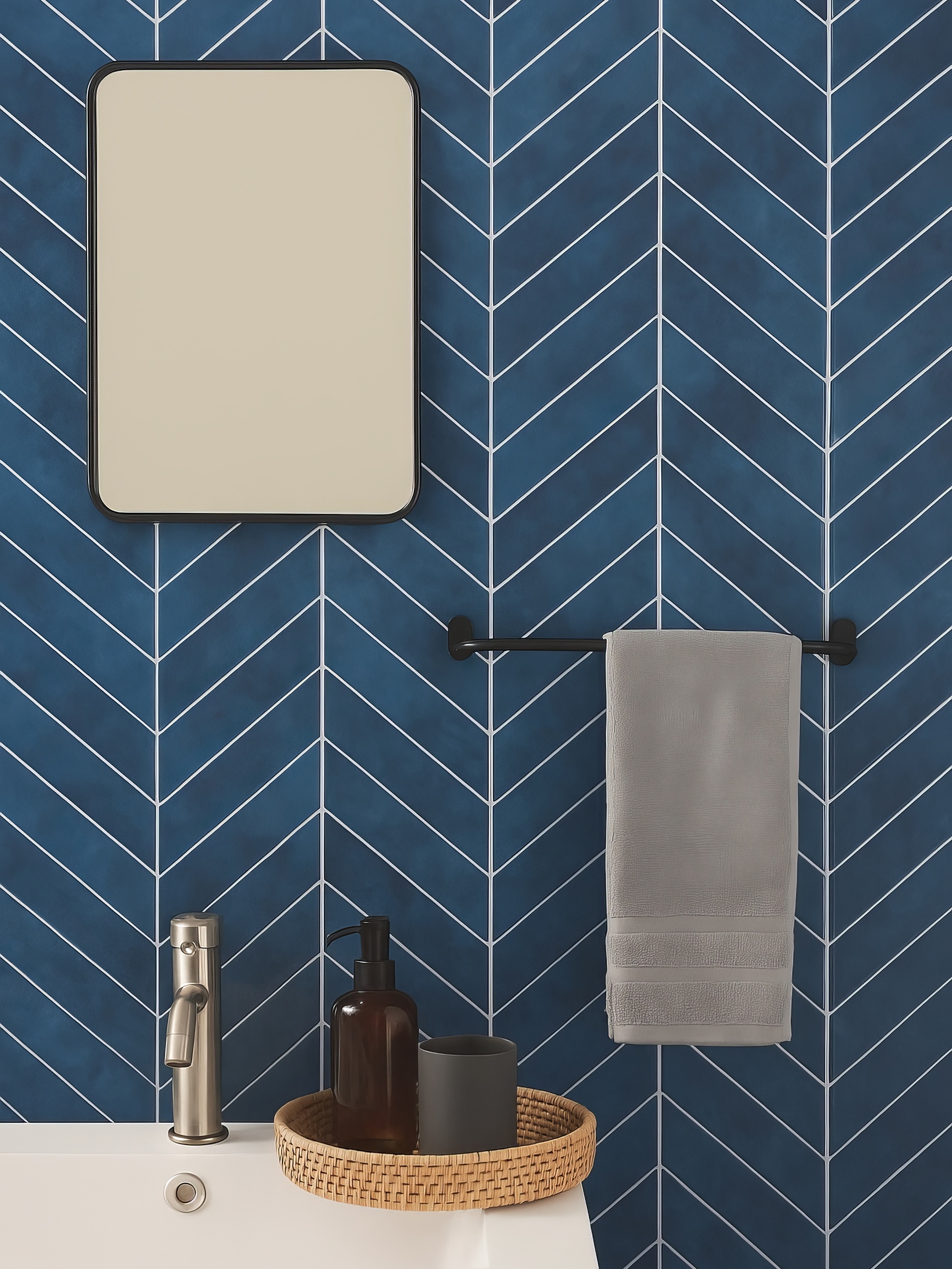 Sinsay - Αυτοκόλλητα πλακάκια, σετ 4 τεμαχίων - λουλακι φωτογραφία