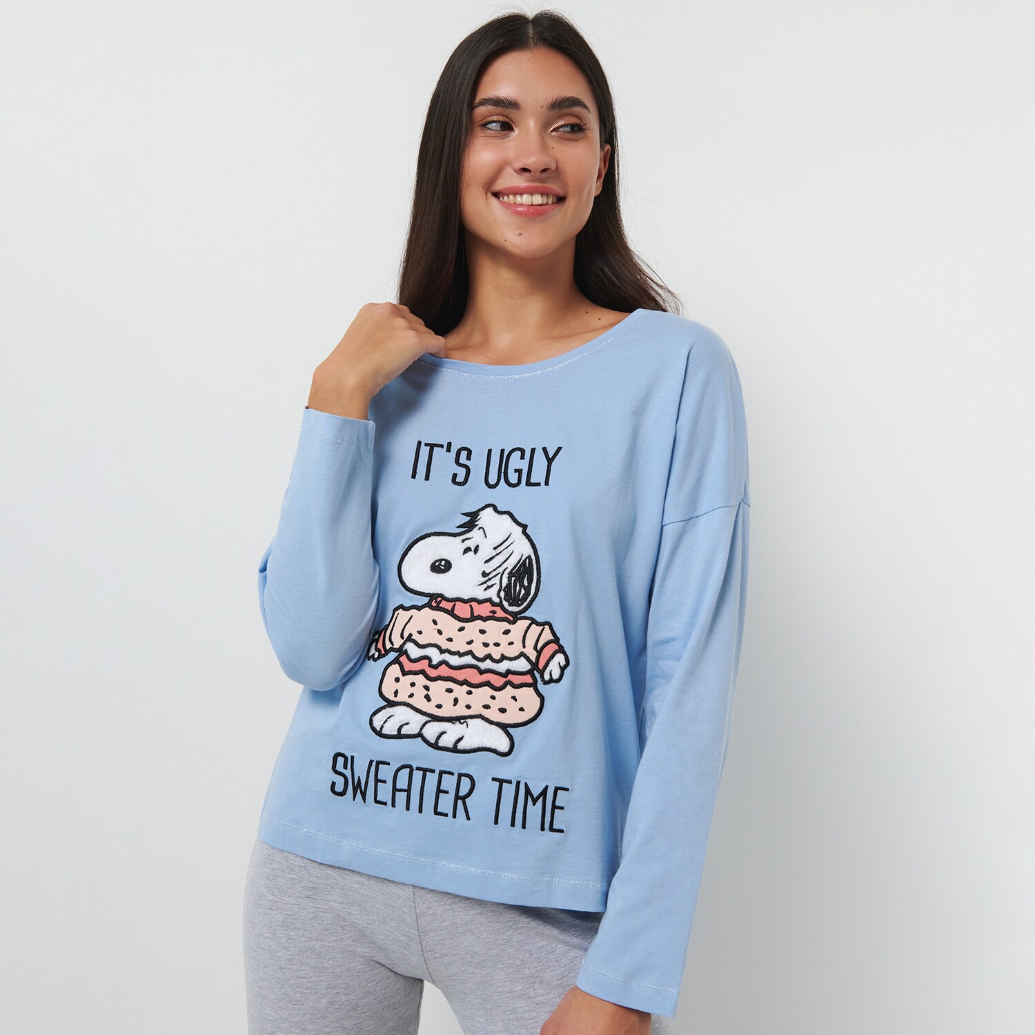 Sinsay - Set pijama Snoopy - Albastru