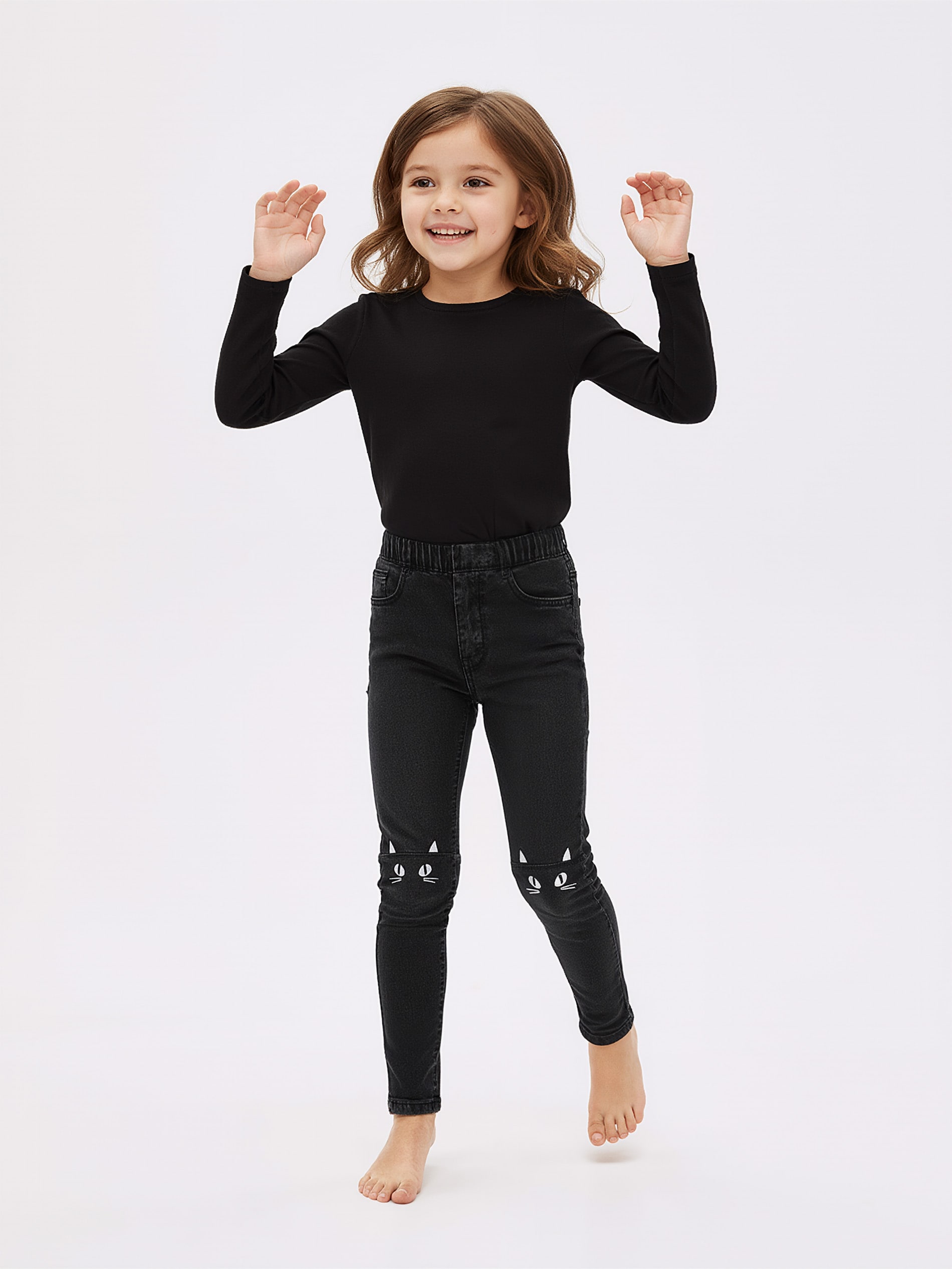 Sinsay - Jegginsy z efektem sprania - czarny