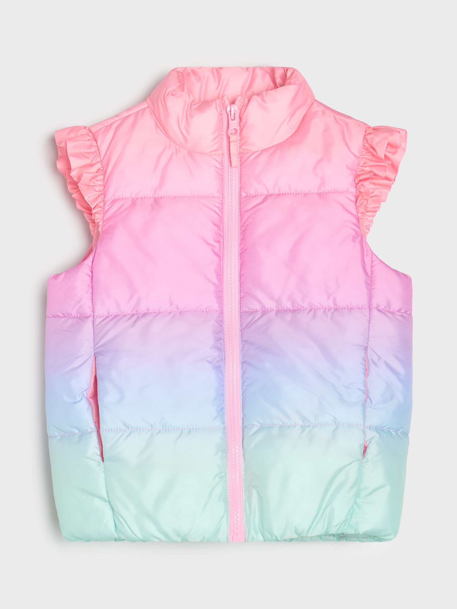 Sinsay - Pikowana kamizelka z ozdobnymi falbankami - wielobarwny