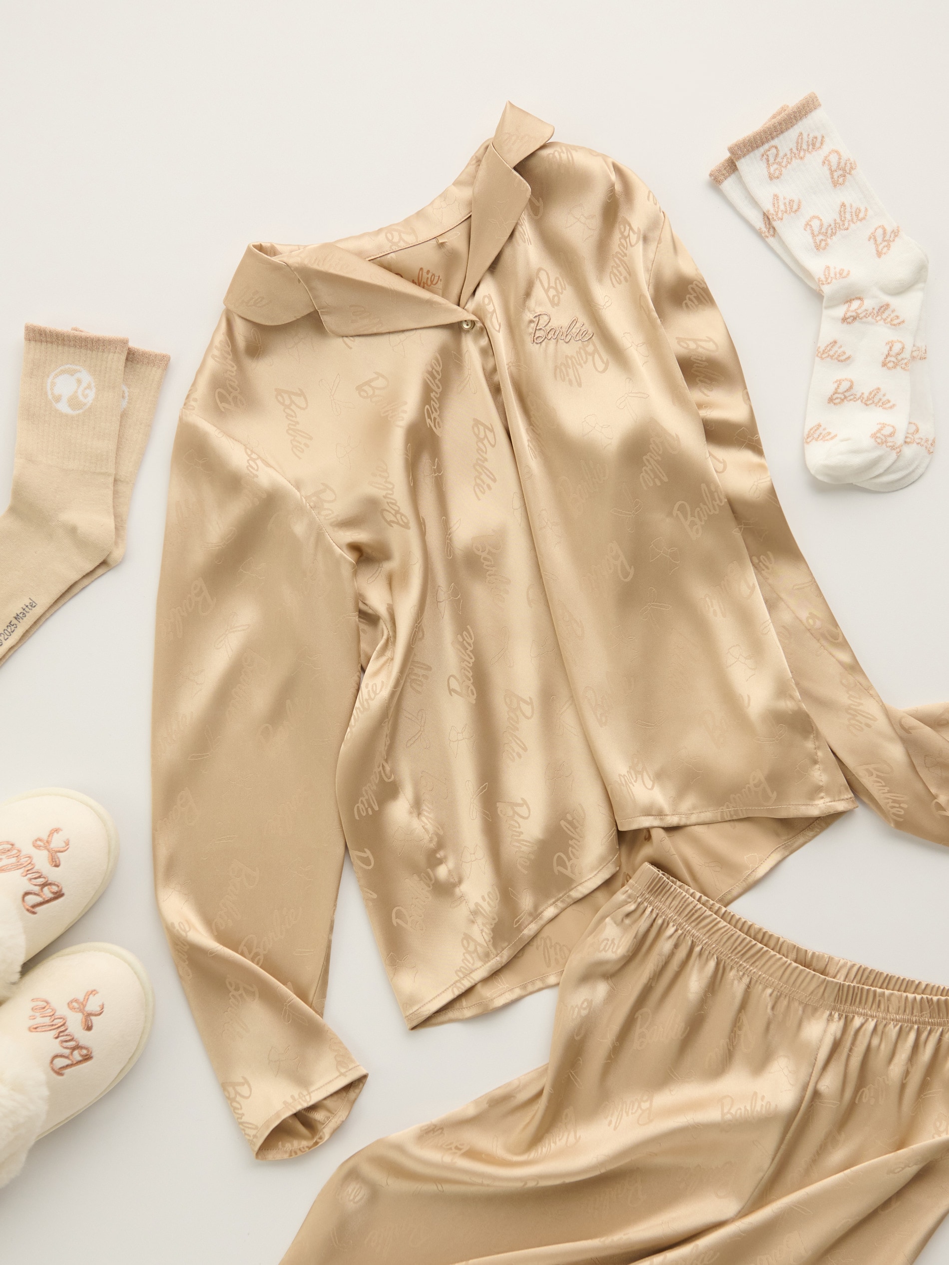 Sinsay - Σετ με 3 ζεύγη κάλτσες Barbie - κρεμ φωτογραφία