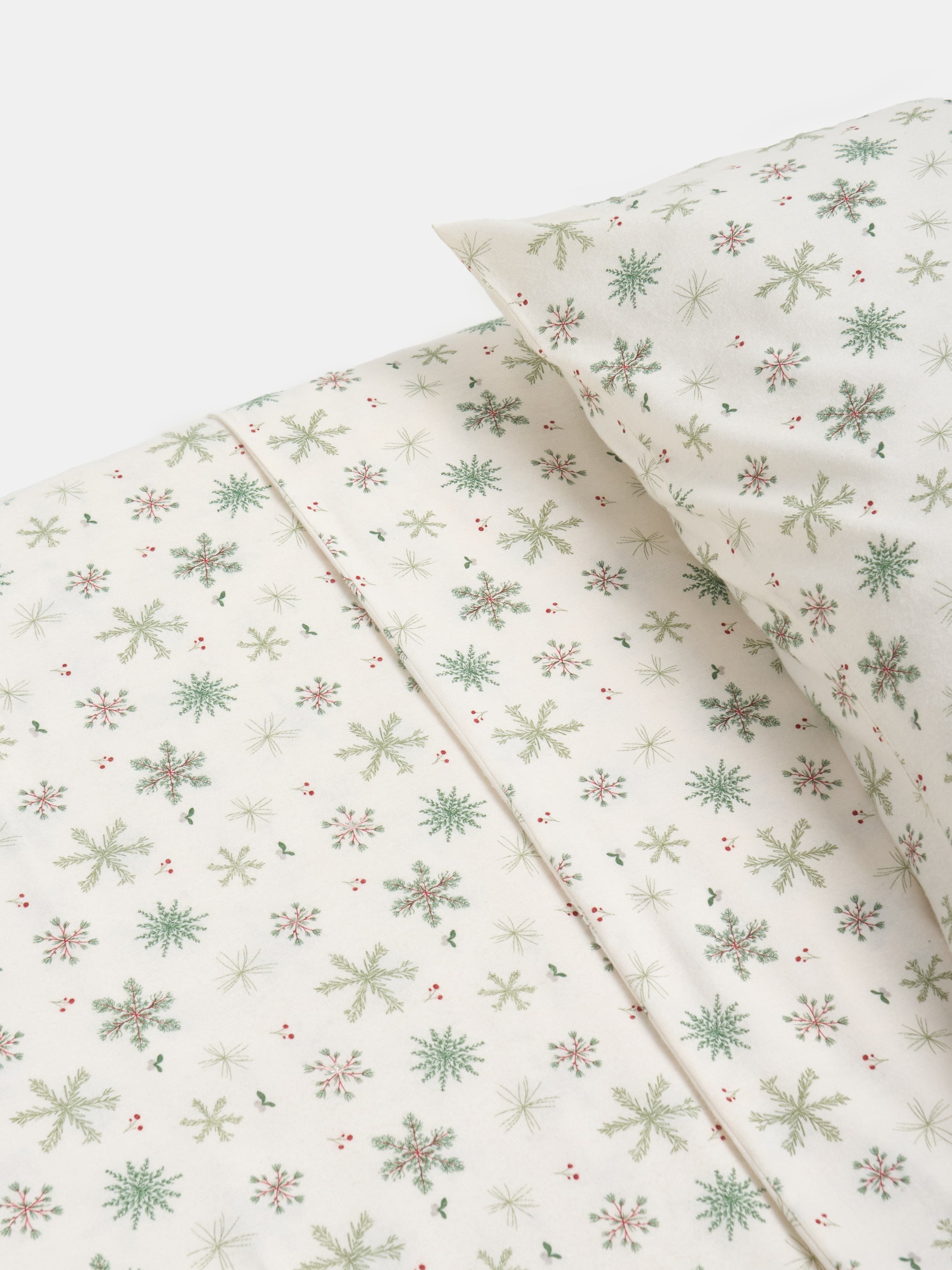 Sinsay - Σετ κλινοσκεπασμάτων Χριστουγέννων με μοτίβο νιφάδων χιονιού - κρεμ φωτογραφία