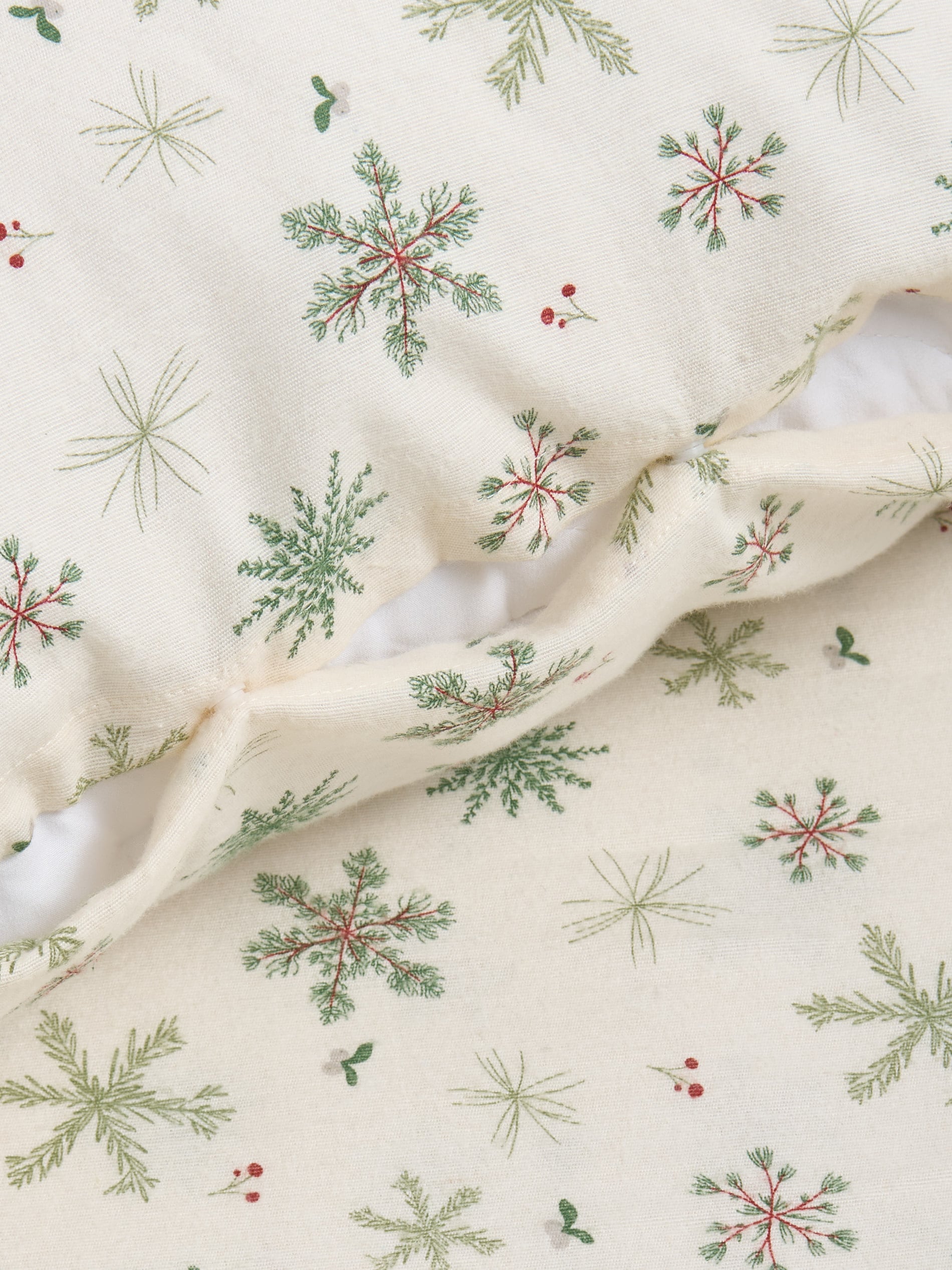 Sinsay - Σετ κλινοσκεπασμάτων Χριστουγέννων με μοτίβο νιφάδων χιονιού - κρεμ φωτογραφία