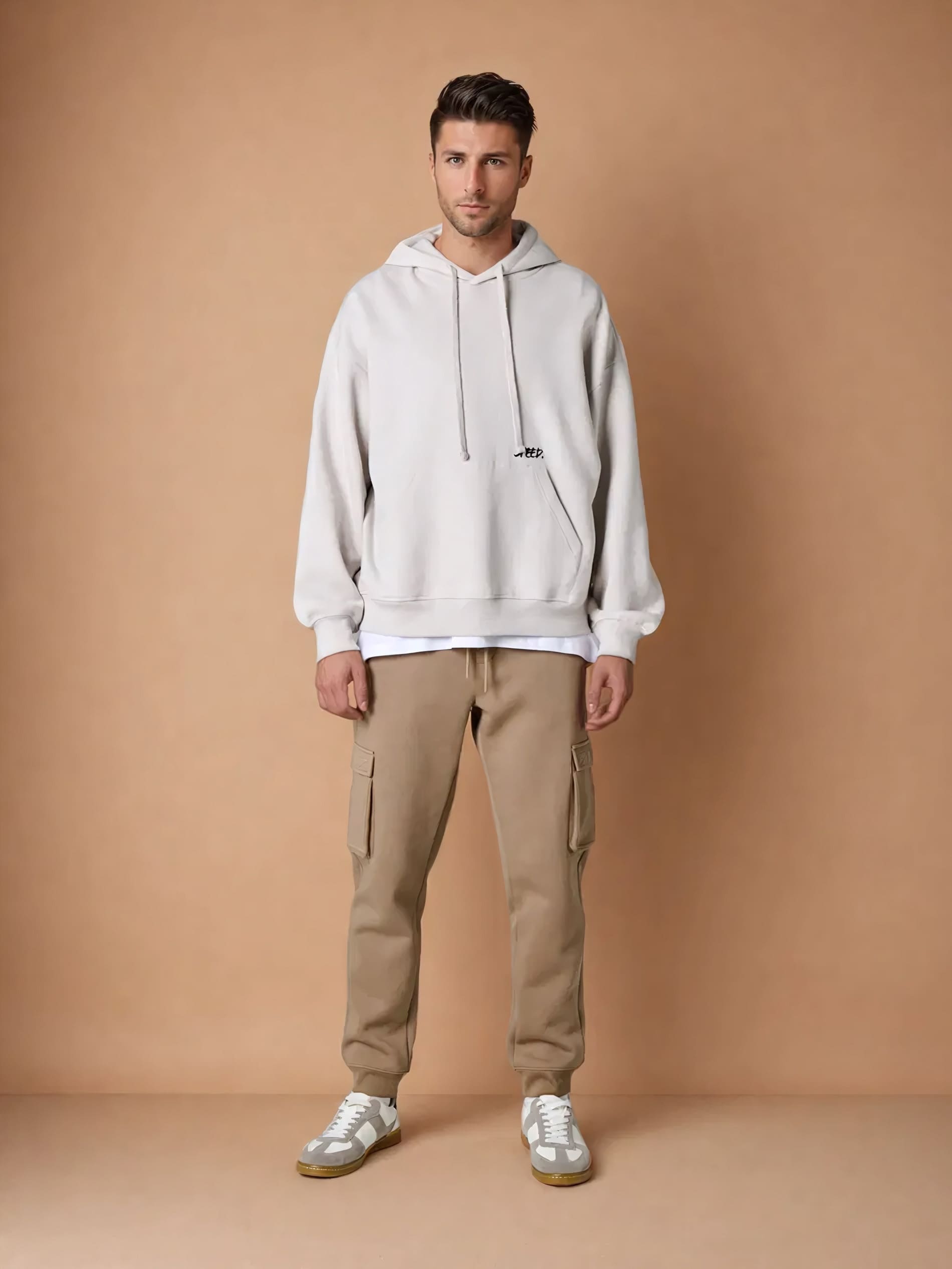 Sinsay - Spodnie tapered fit - brązowy