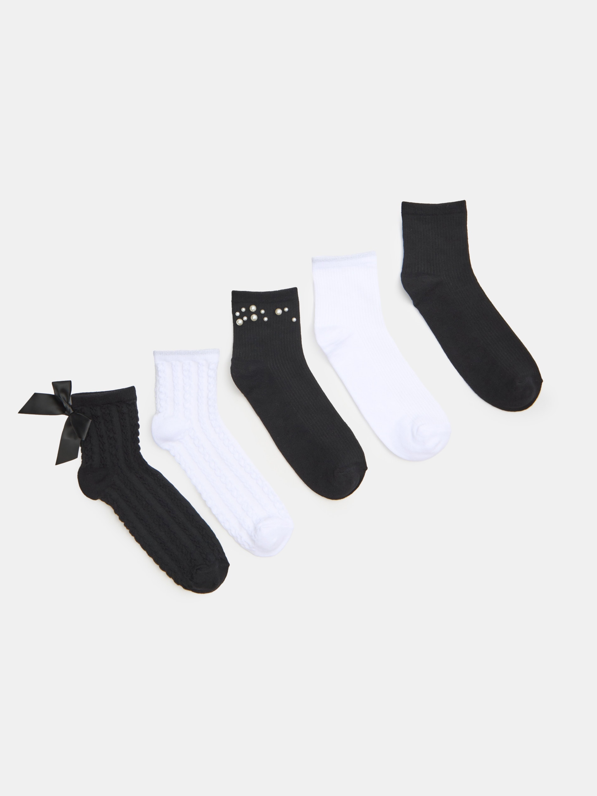 Sinsay - Prążkowane skarpetki 5 pack - wielobarwny