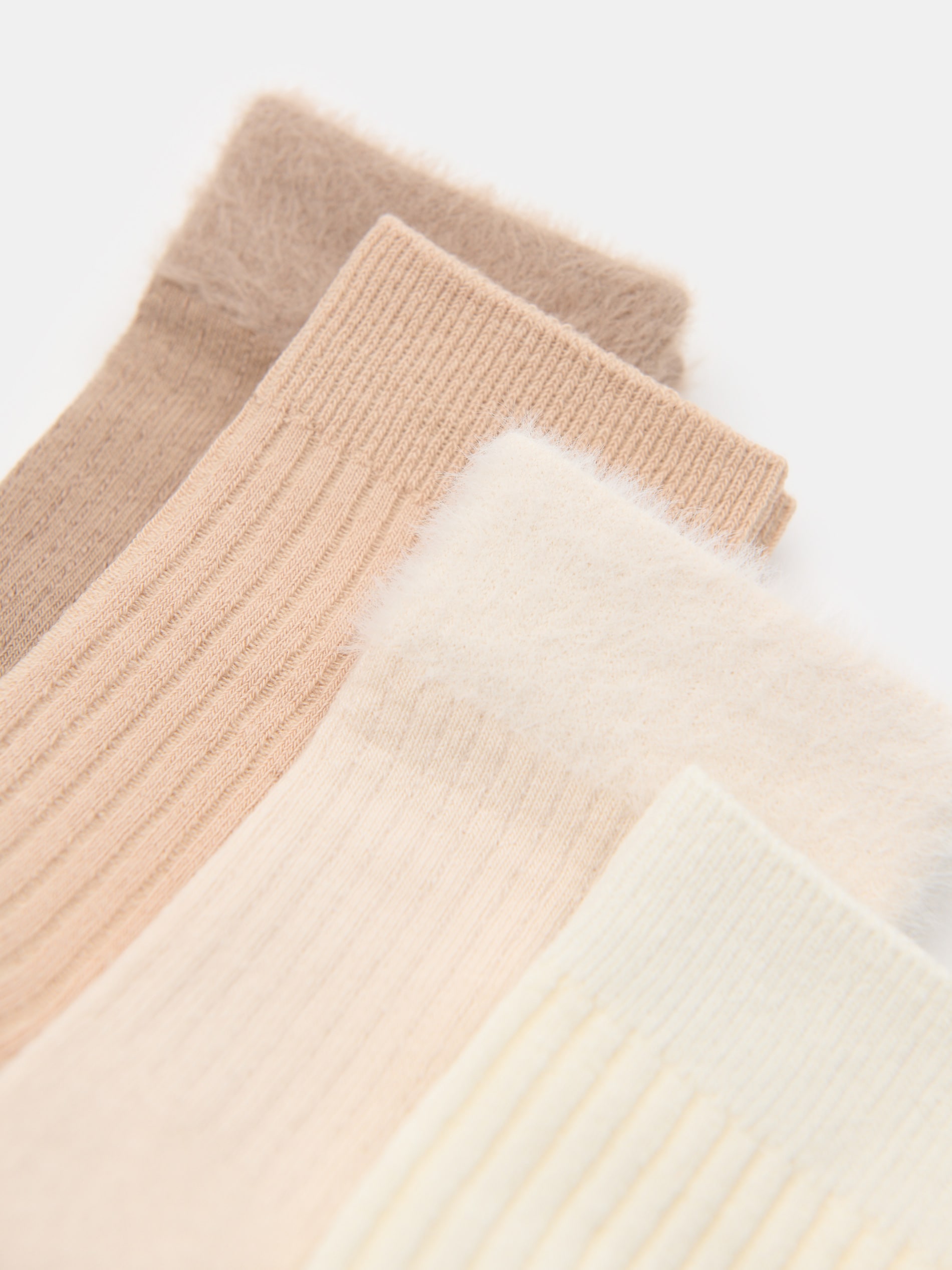 Sinsay - Μακριές κάλτσες 4 pack - μπεζ φωτογραφία