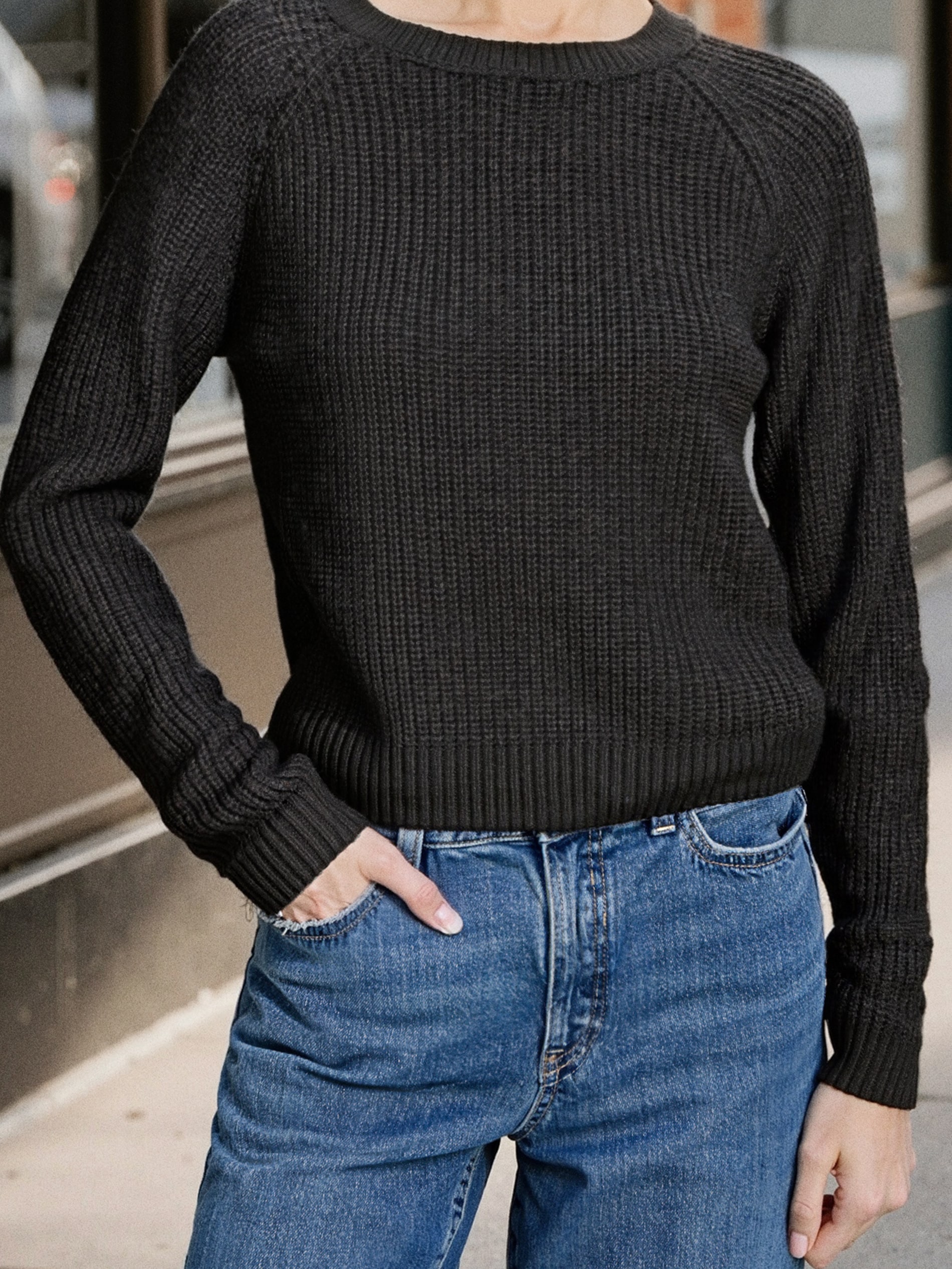 Sinsay - Basic sweter z długimi rękawami - czarny