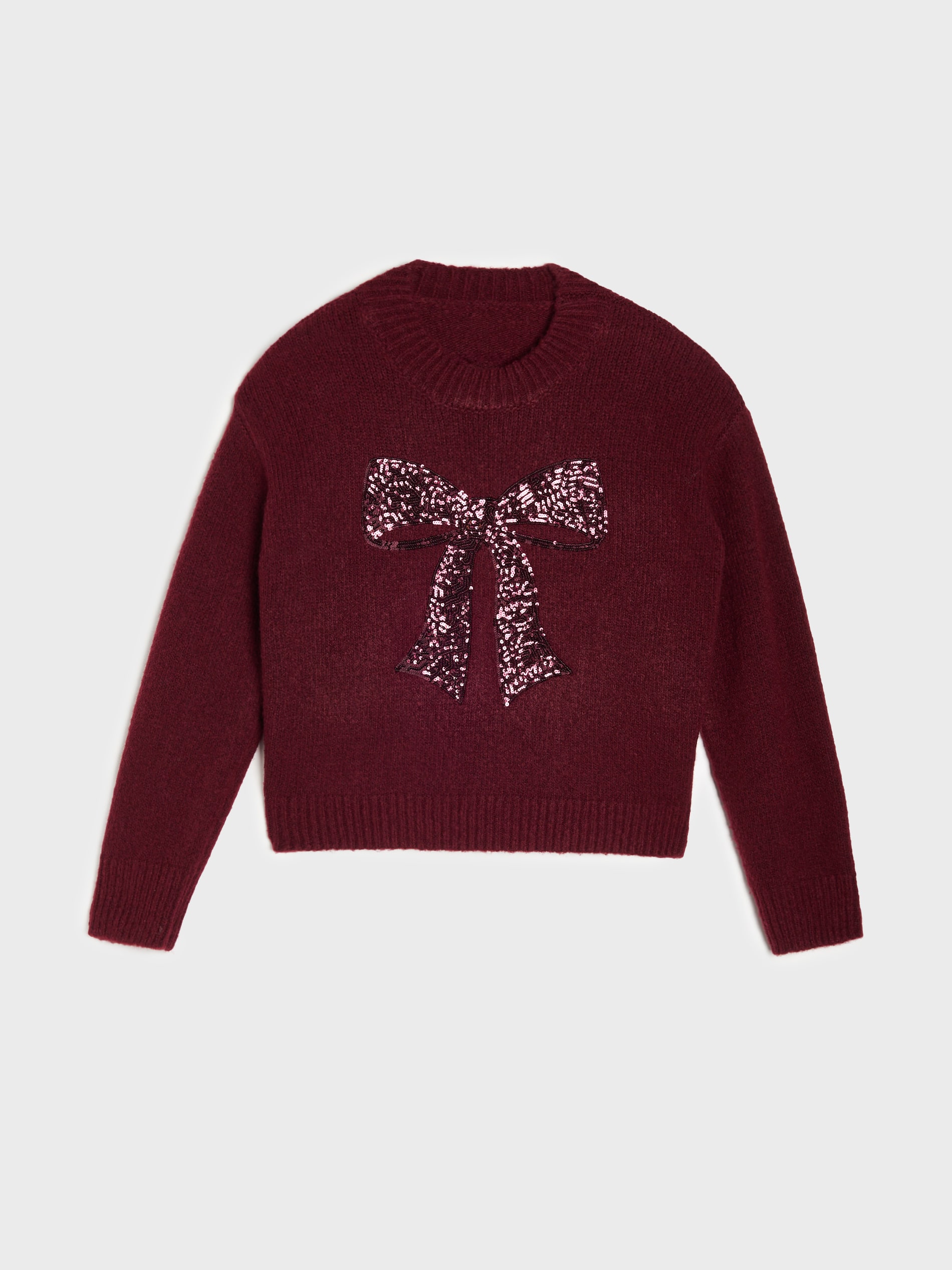 Sinsay - Πουλόβερ με εφαρμογή παγιέτας σε σχήμα φιόγκου με μείγμα μαλλιού - χρωμα της ορχιδεας φωτογραφία