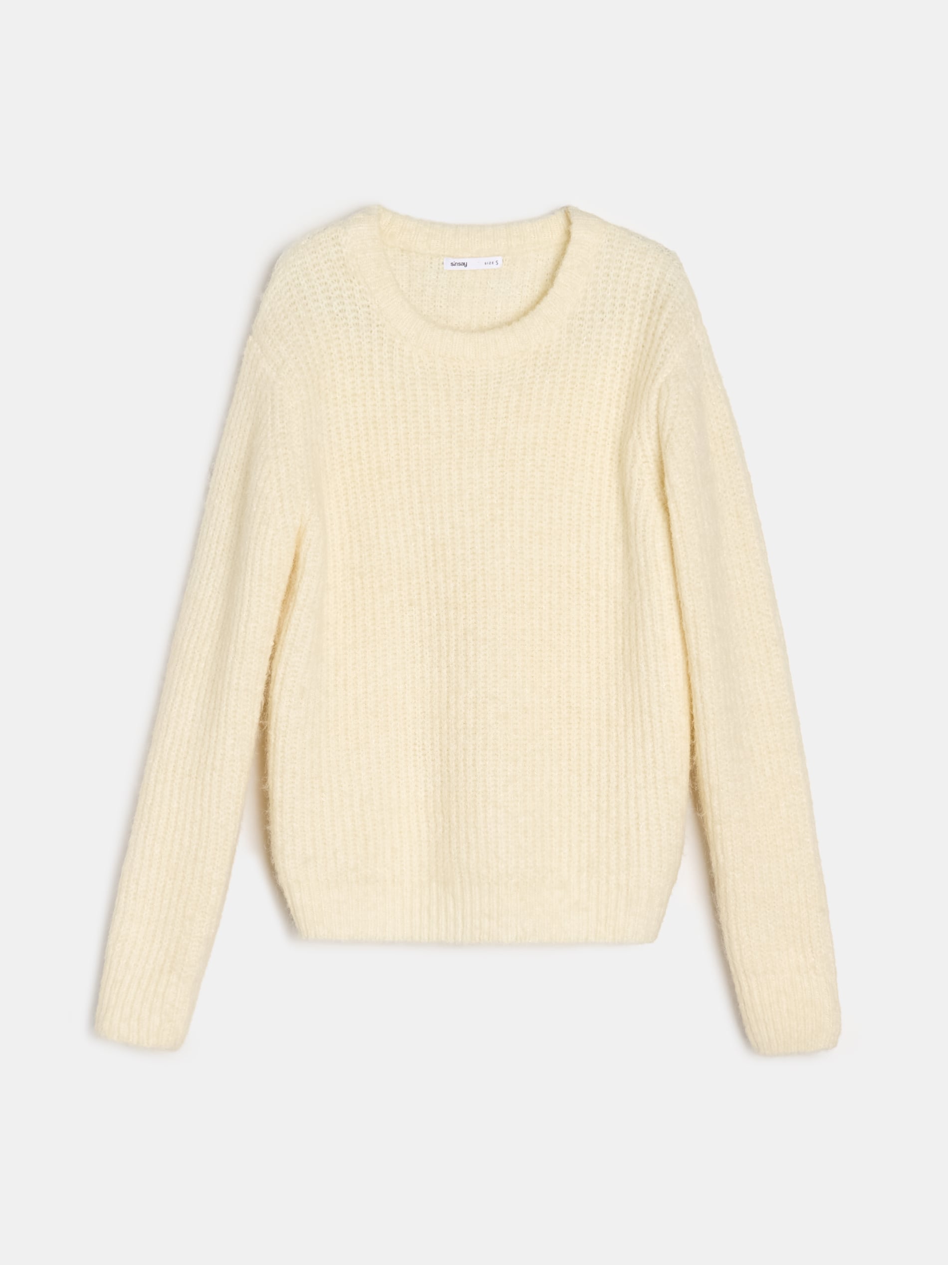Sinsay - Πουλόβερ με χοντρή πλέξη με μείγμα μαλλιού - κρεμ φωτογραφία