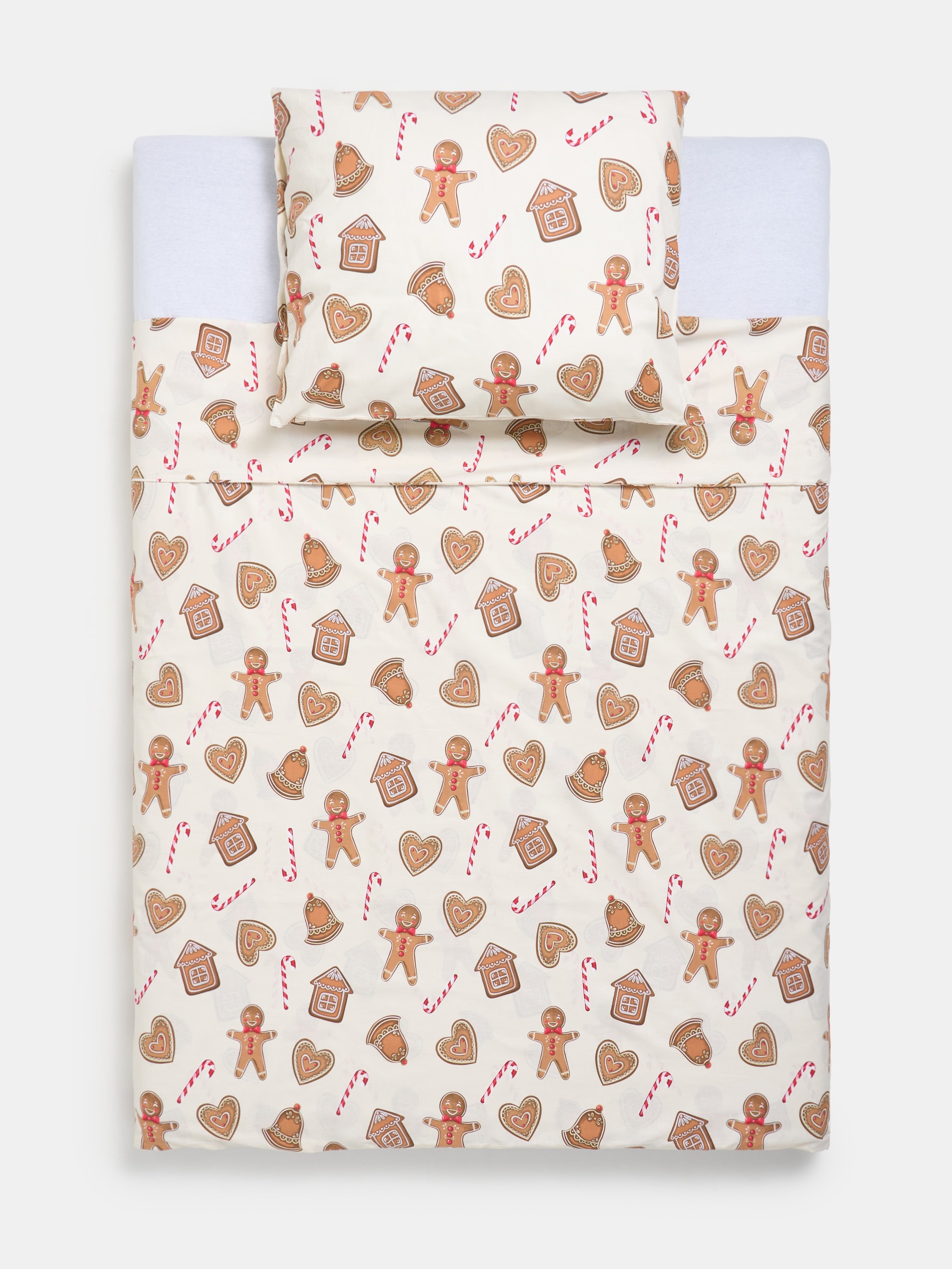 Sinsay - Σετ σεντονιών με χριστουγεννιάτικο σχέδιο - μπεζ φωτογραφία