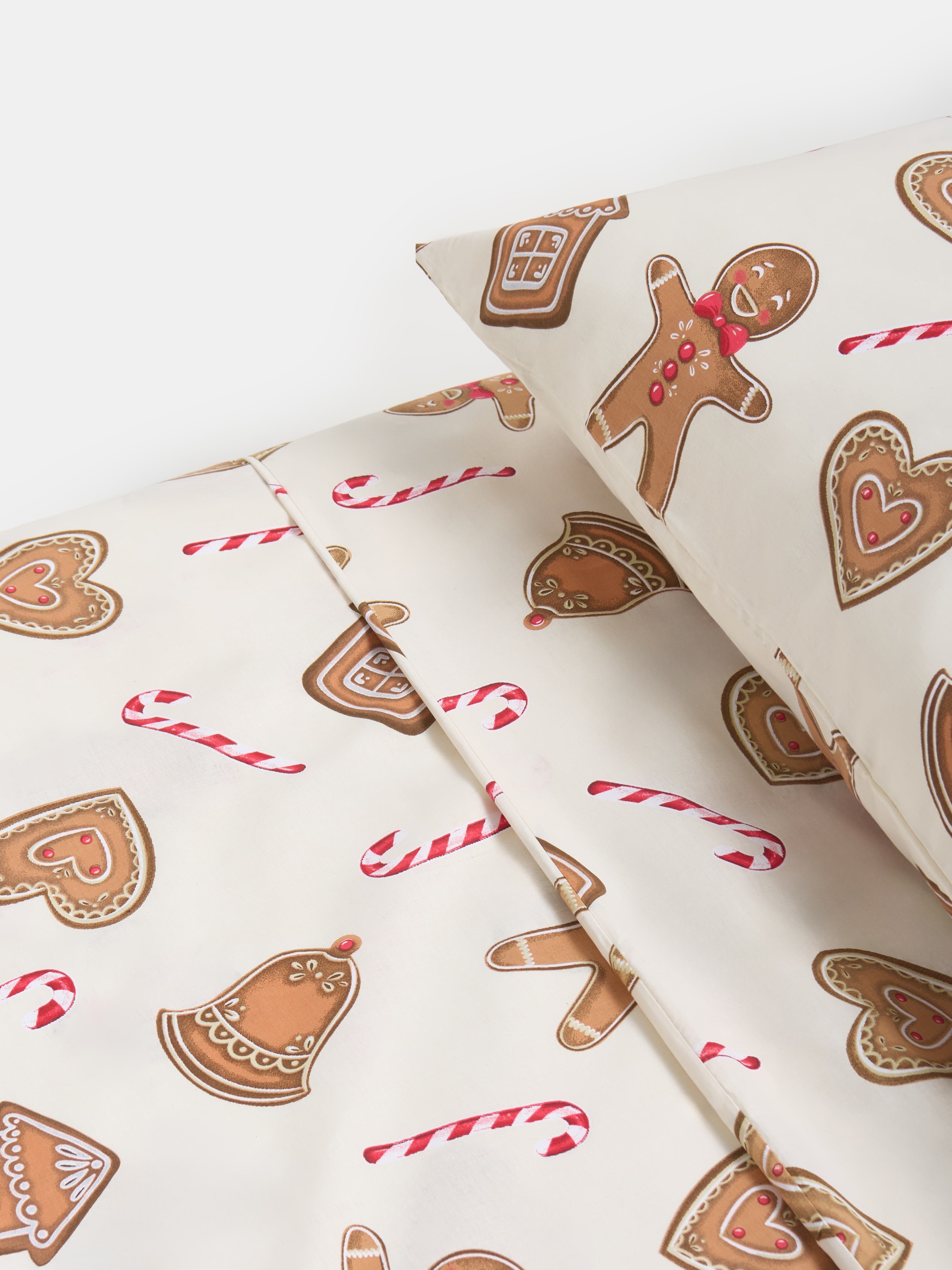 Sinsay - Σετ σεντονιών με χριστουγεννιάτικο σχέδιο - μπεζ φωτογραφία