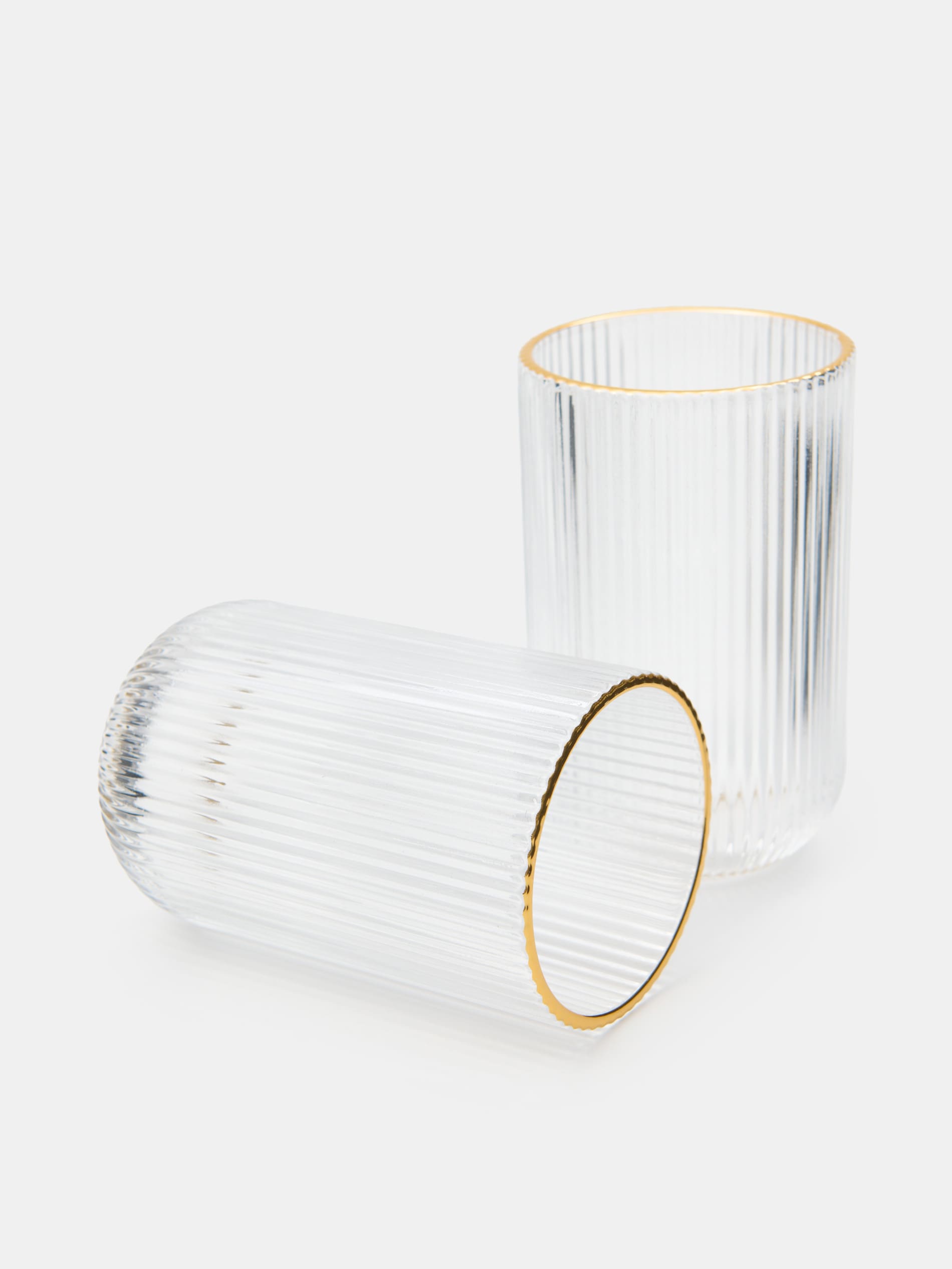 Sinsay - Ποτήρια με ραβδώσεις, σετ 2 τεμαχίων - λευκο φωτογραφία