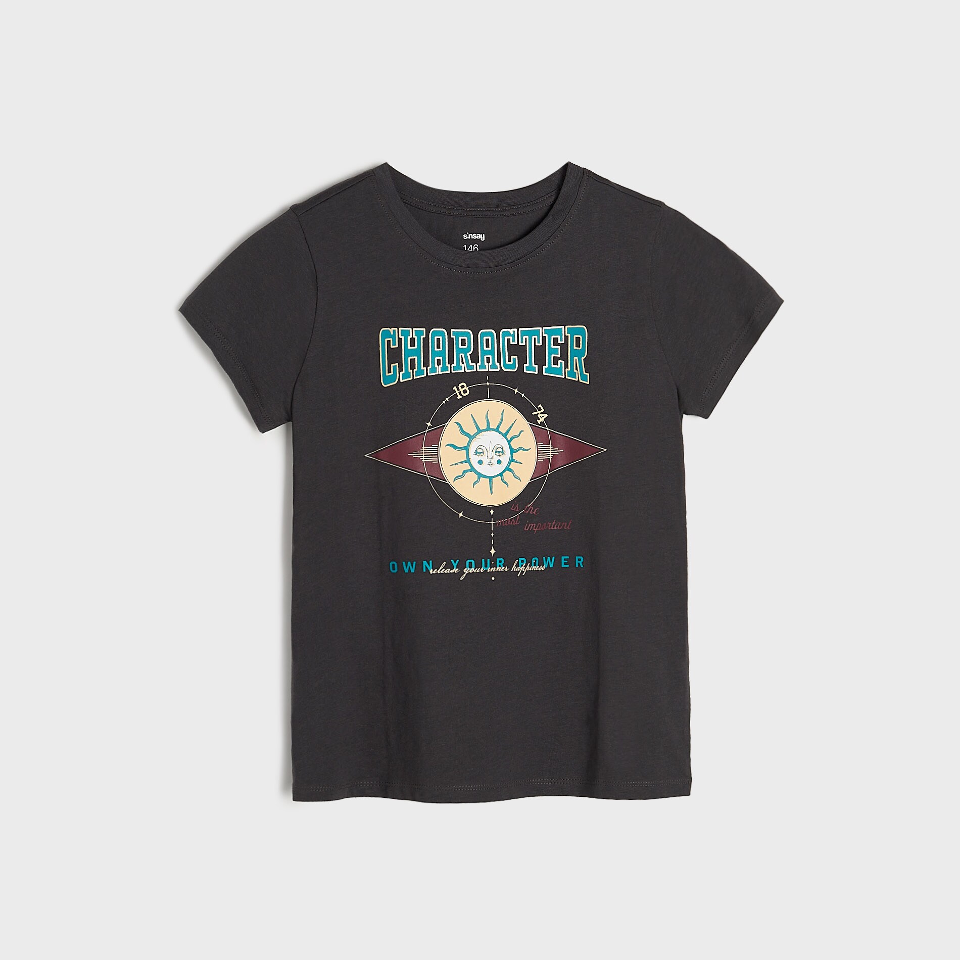 Sinsay - Tricou cu imprimeu - Gri