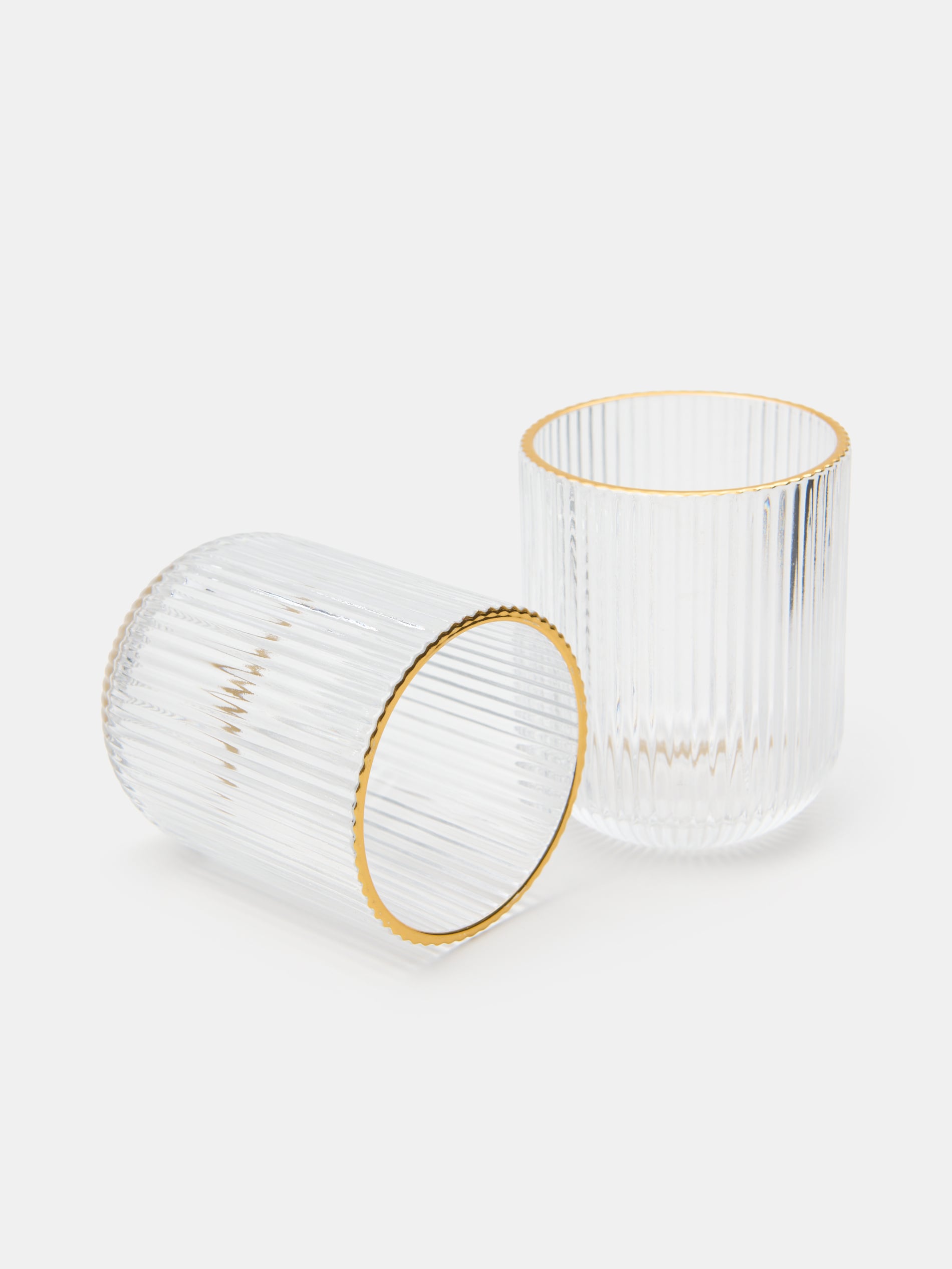 Sinsay - Ποτήρια με ραβδώσεις, σετ 2 τεμαχίων - λευκο φωτογραφία