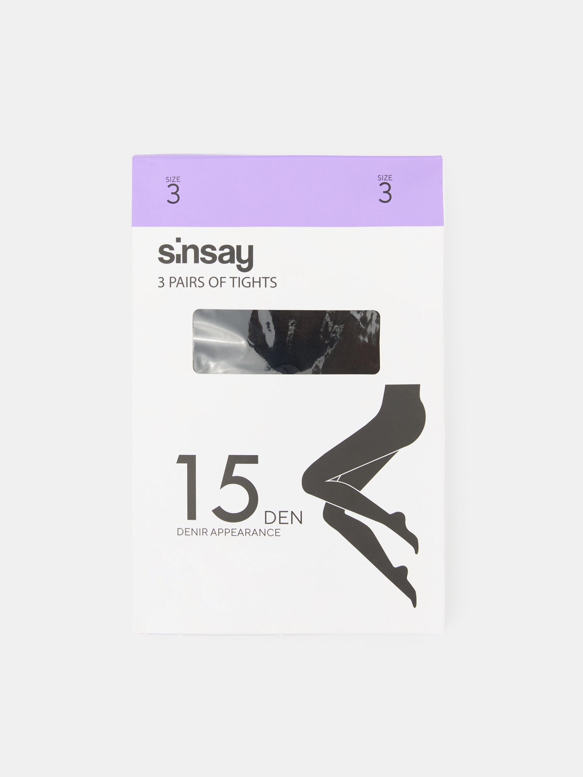 Sinsay - Rajstopy 3 pack - czarny