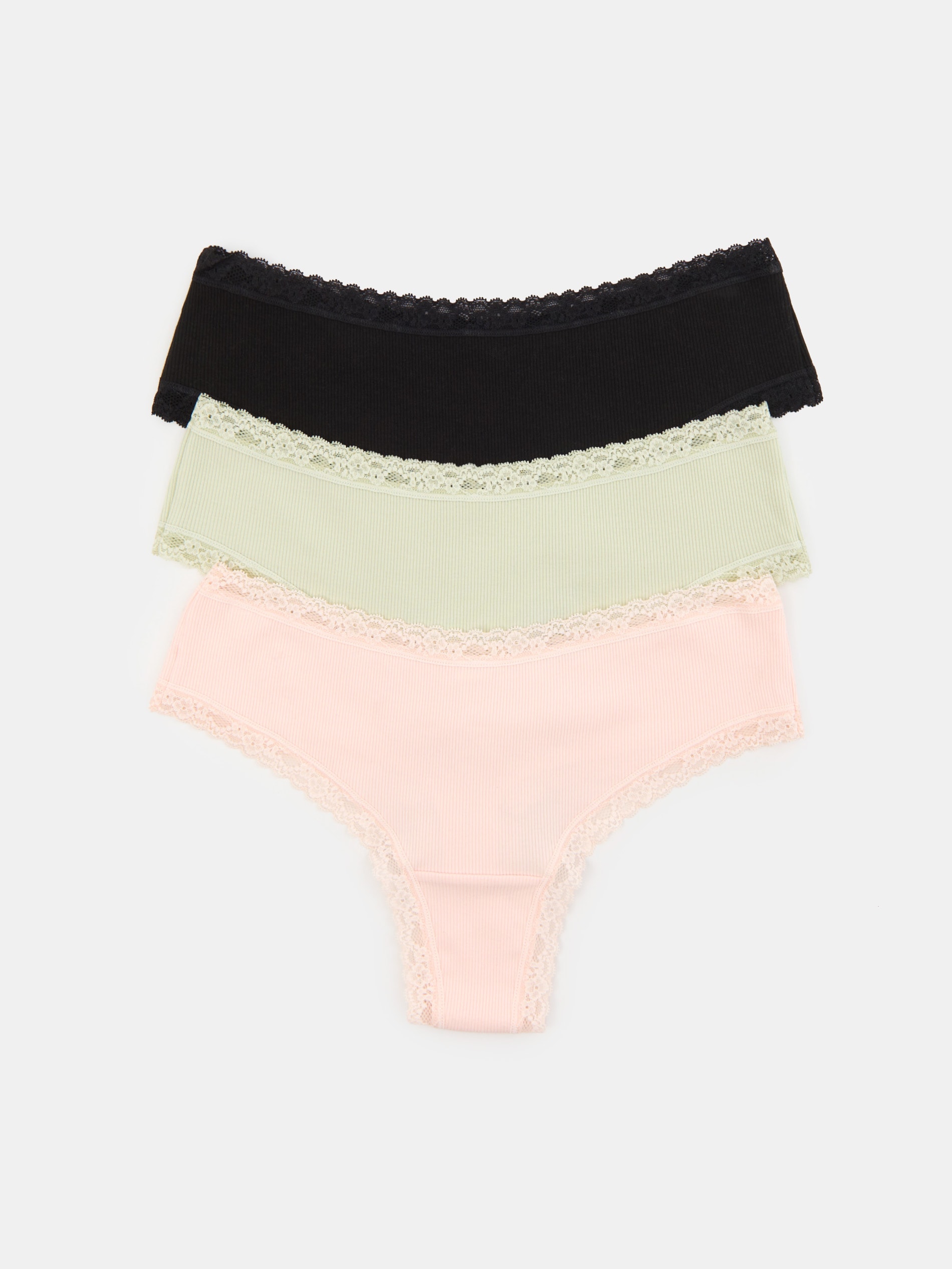 Sinsay - Bawełniane stringi 3 pack - wielobarwny