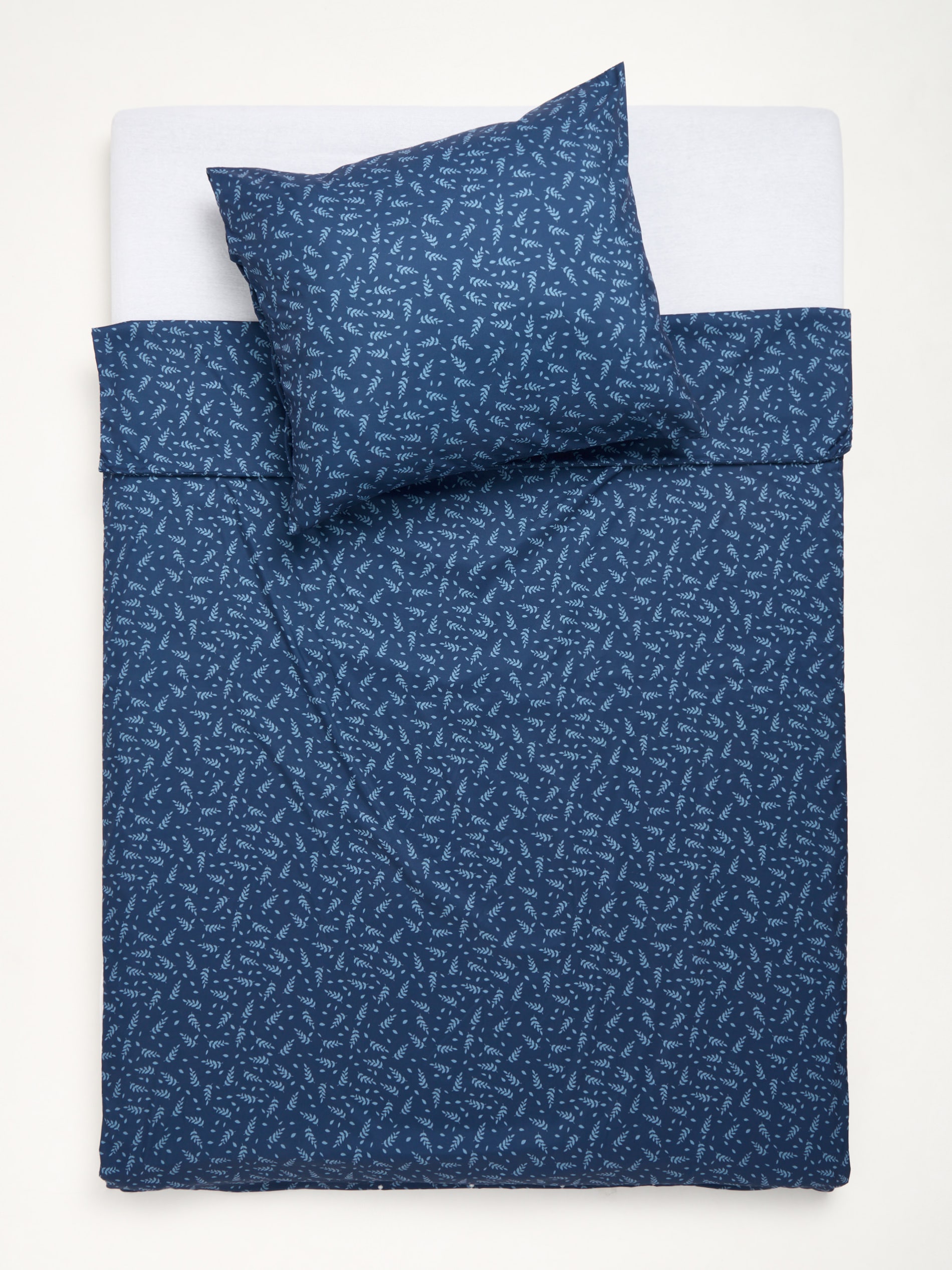 Sinsay - Σετ σεντόνια με φυτικό σχέδιο - ναυτικο μπλε φωτογραφία