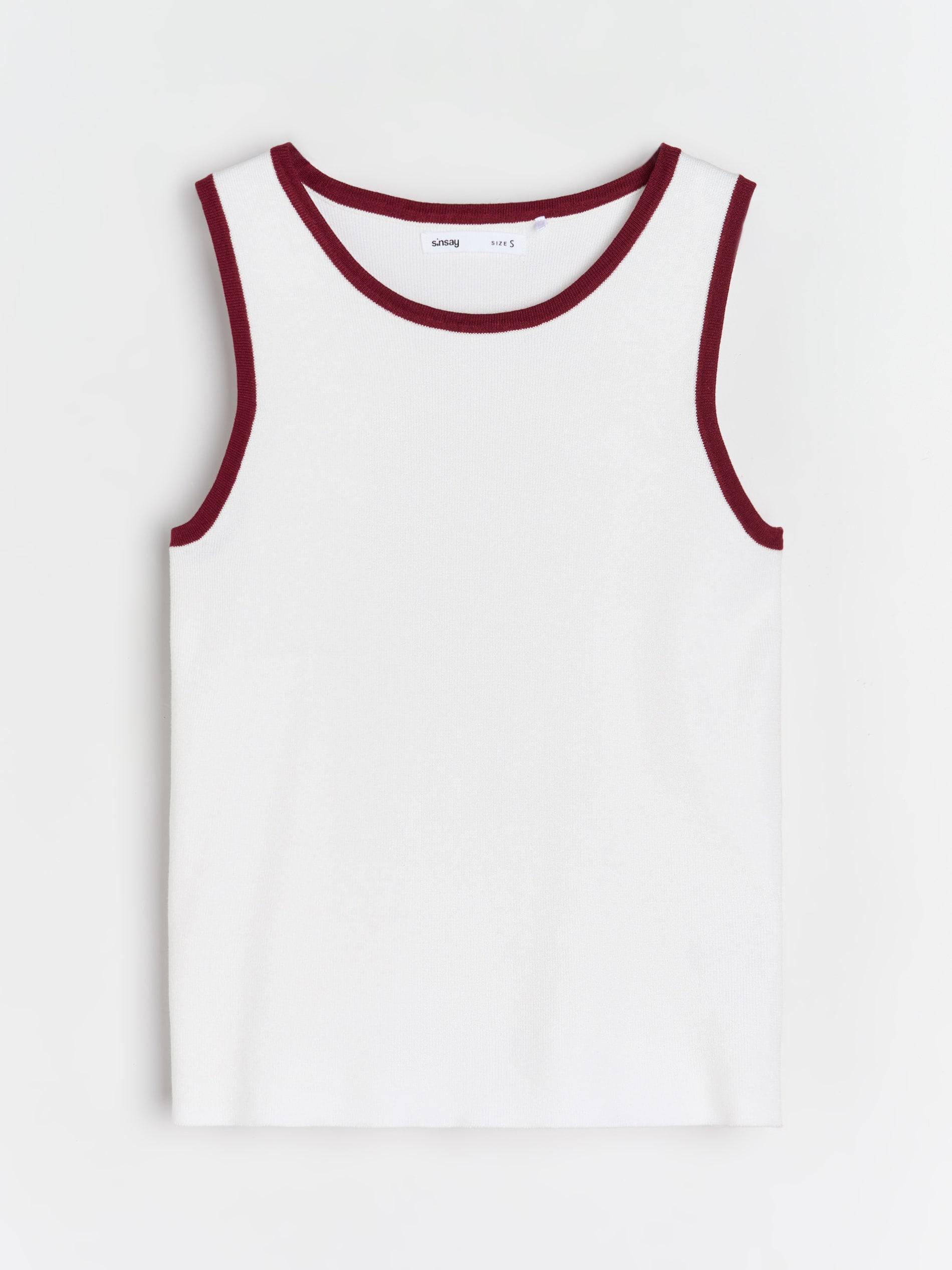 Sinsay - Μπλούζα χωρίς μανίκια - κρεμ φωτογραφία