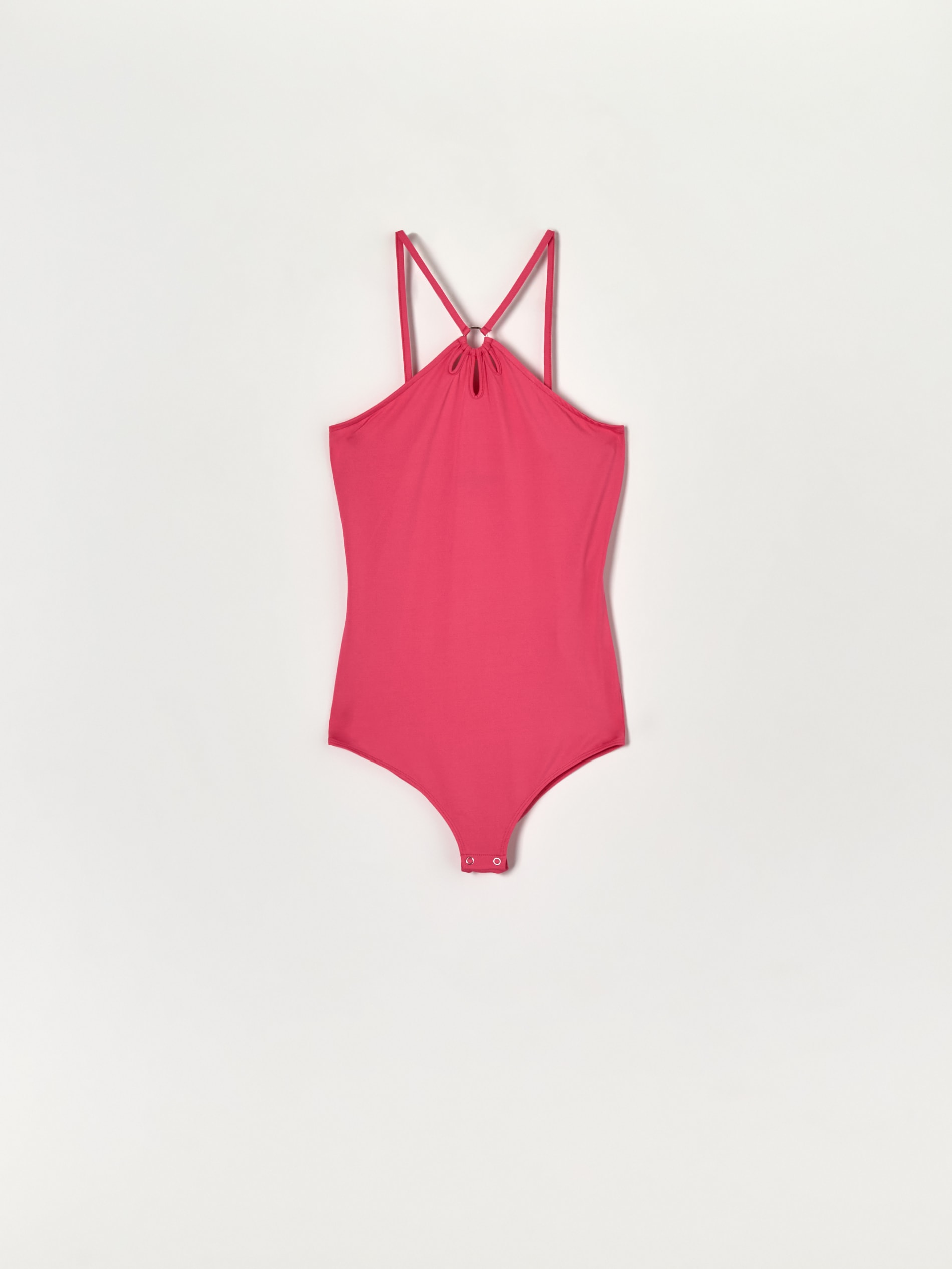 Sinsay - Body na ramiączkach z marszczeniem i ozdobnym kółkiem - różowy