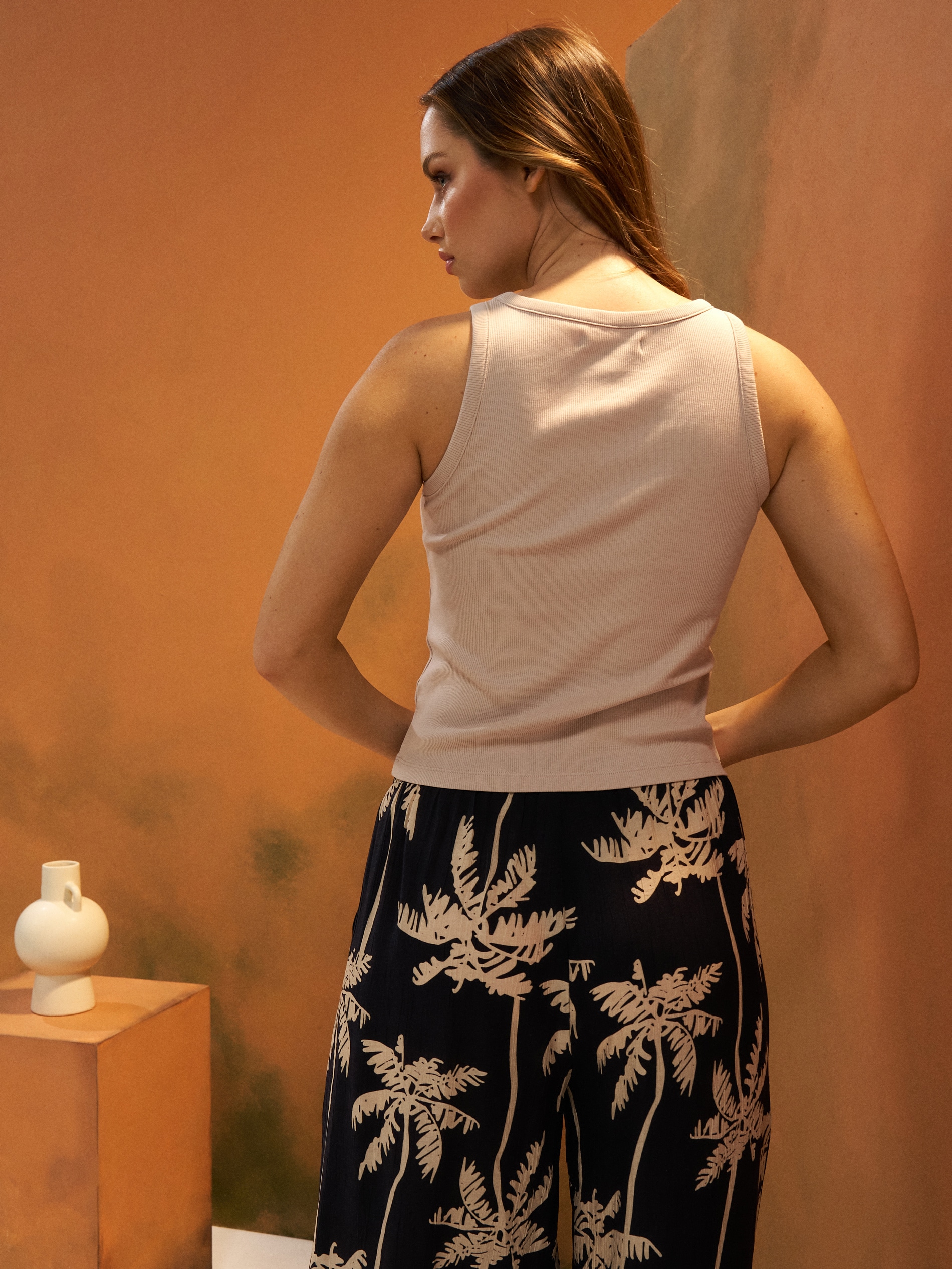 Sinsay - Τοπ με κέντημα - μπεζ φωτογραφία