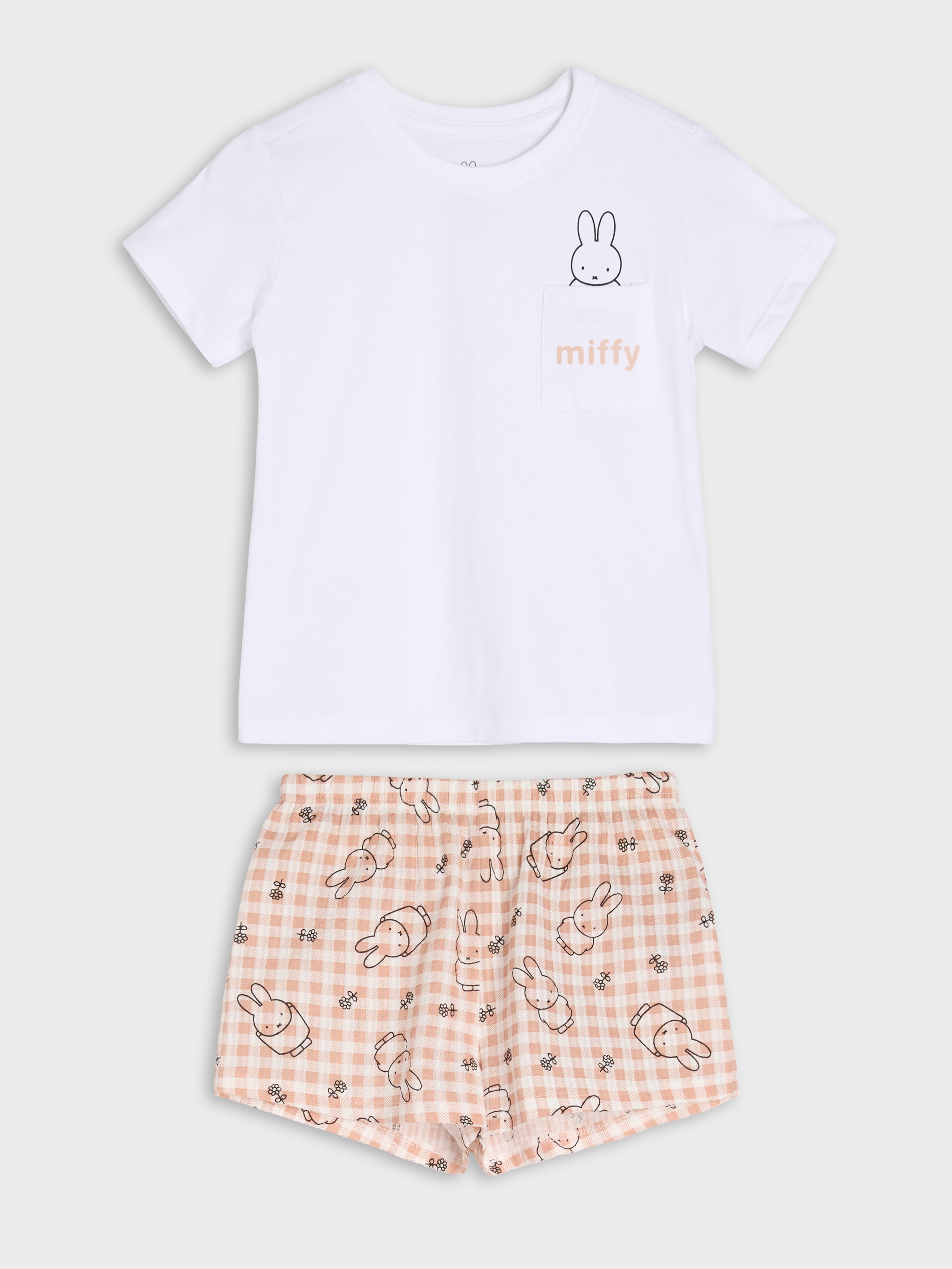 Sinsay - Piżama dwuczęściowa z ozdobną kieszonką Miffy - biały