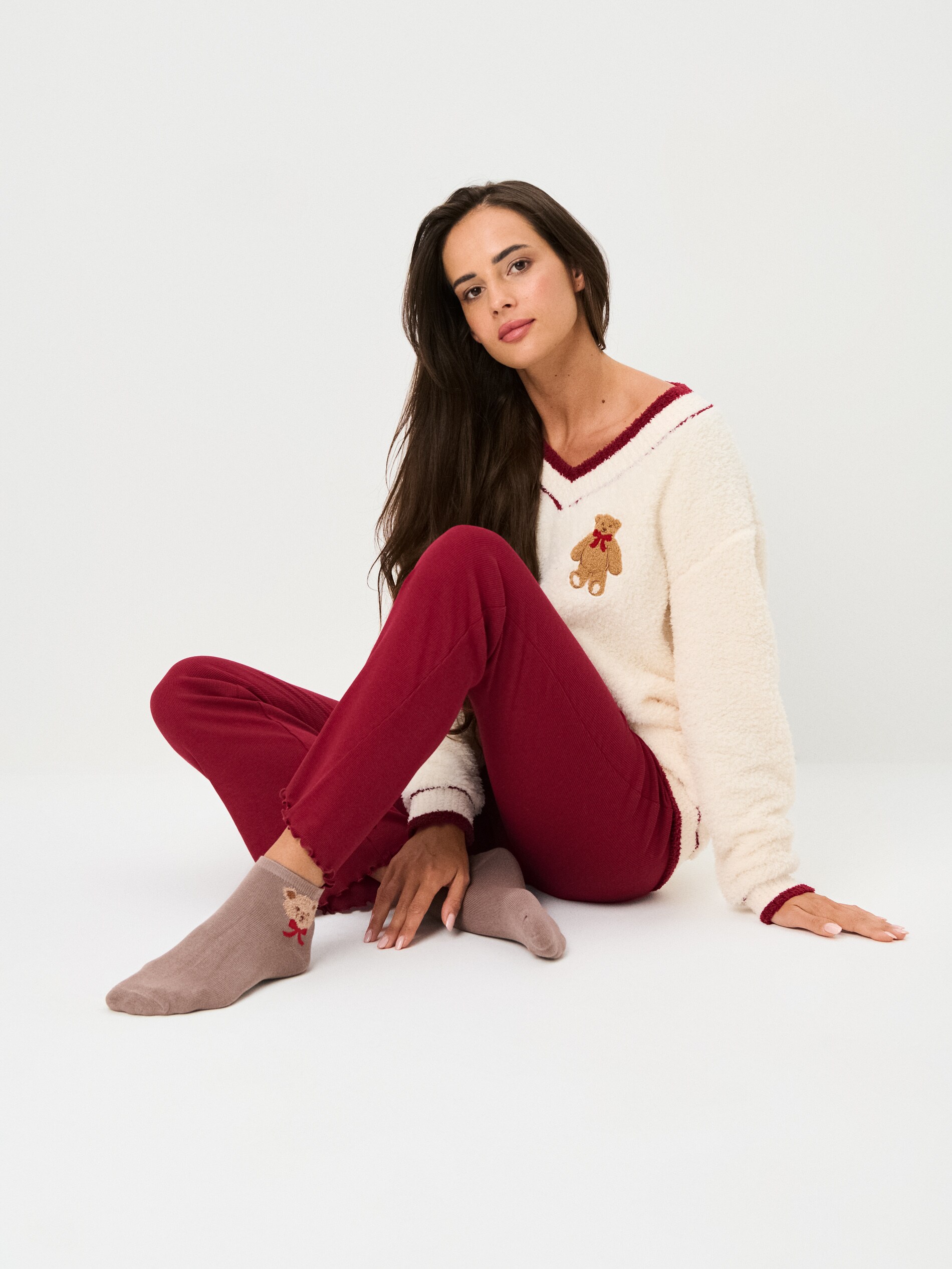 Sinsay - Συσκευασία 3 ζευγών κάλτσες με χριστουγεννιάτικο μοτίβο - πολυχρωμο φωτογραφία