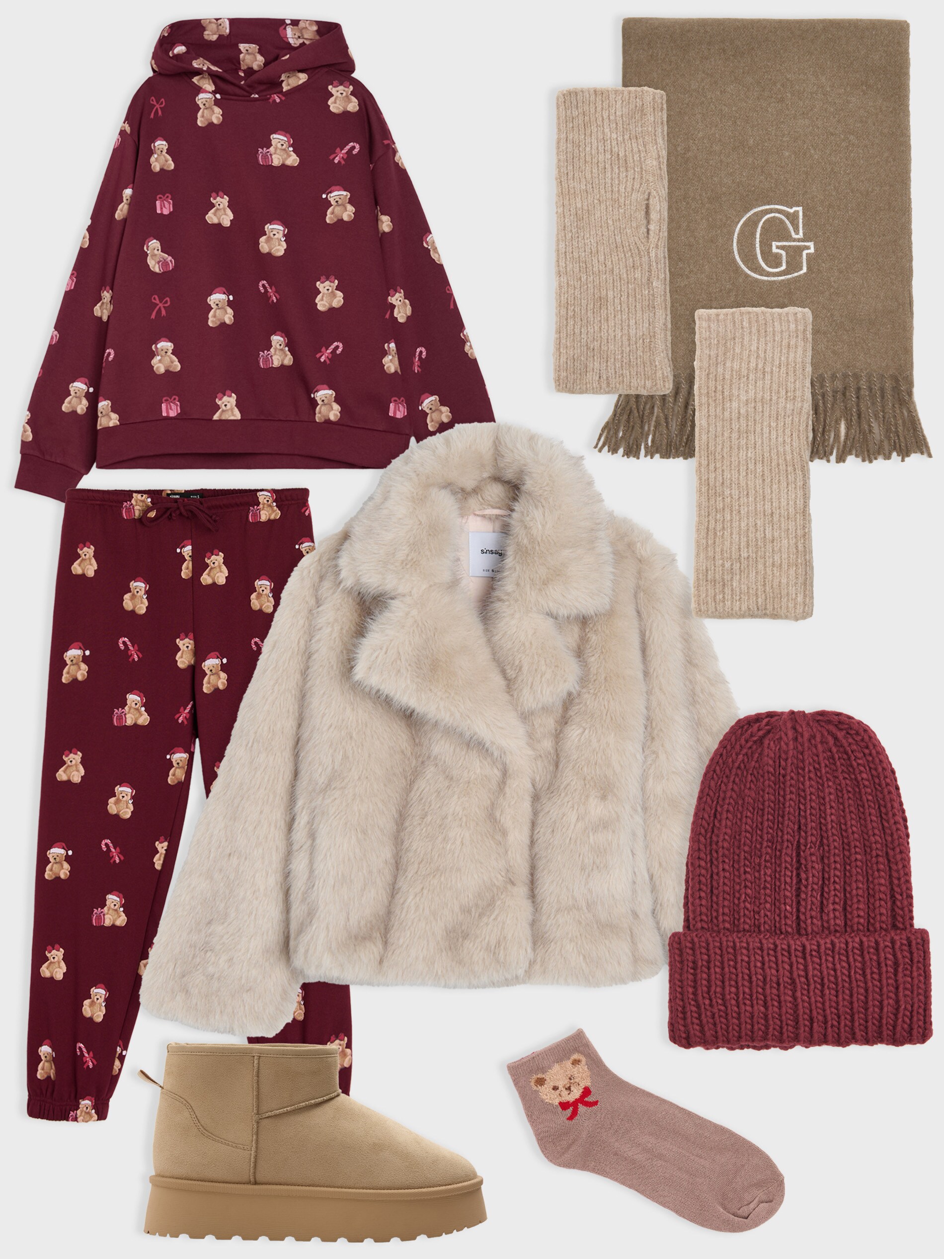 Sinsay - Συσκευασία 3 ζευγών κάλτσες με χριστουγεννιάτικο μοτίβο - πολυχρωμο φωτογραφία