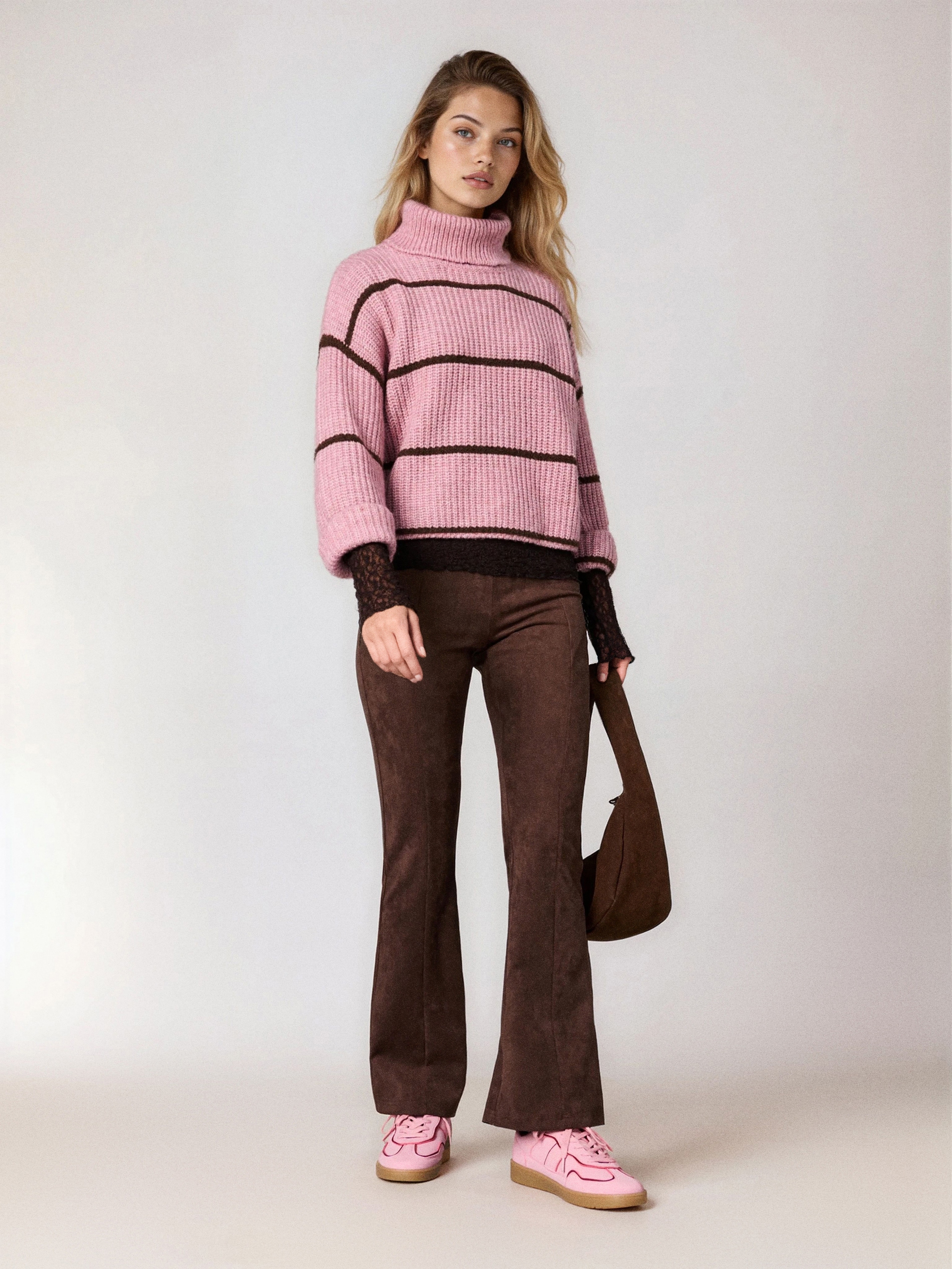 Sinsay - Ριγέ πουλόβερ - ροζ φωτογραφία