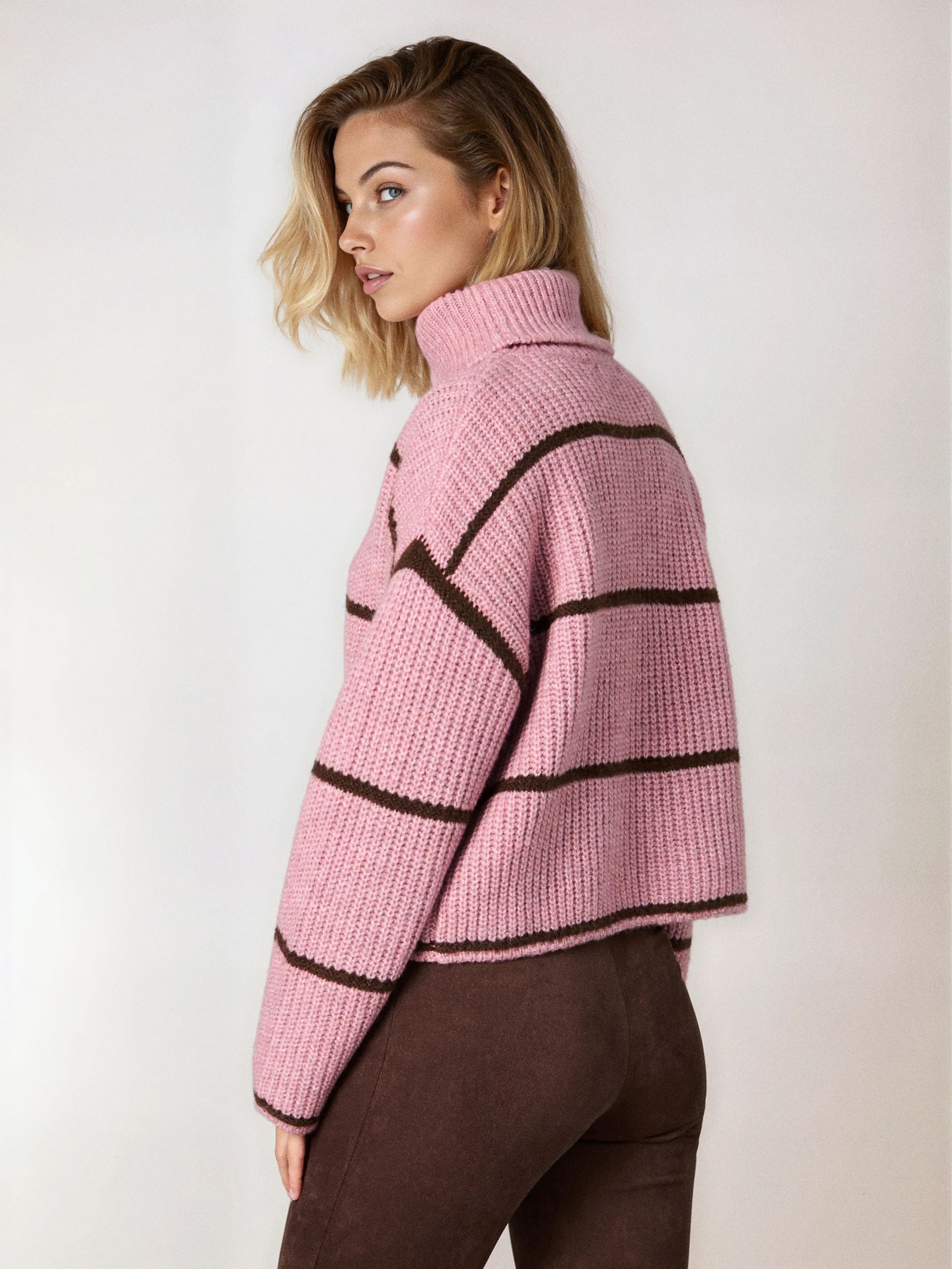 Sinsay - Ριγέ πουλόβερ - ροζ φωτογραφία