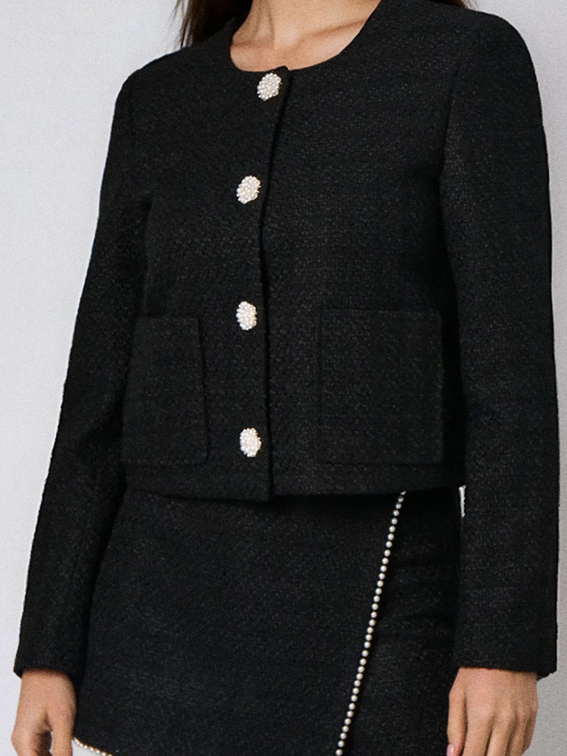 Sinsay - Σακάκι με διακοσμητικά κουμπιά - μαυρο φωτογραφία