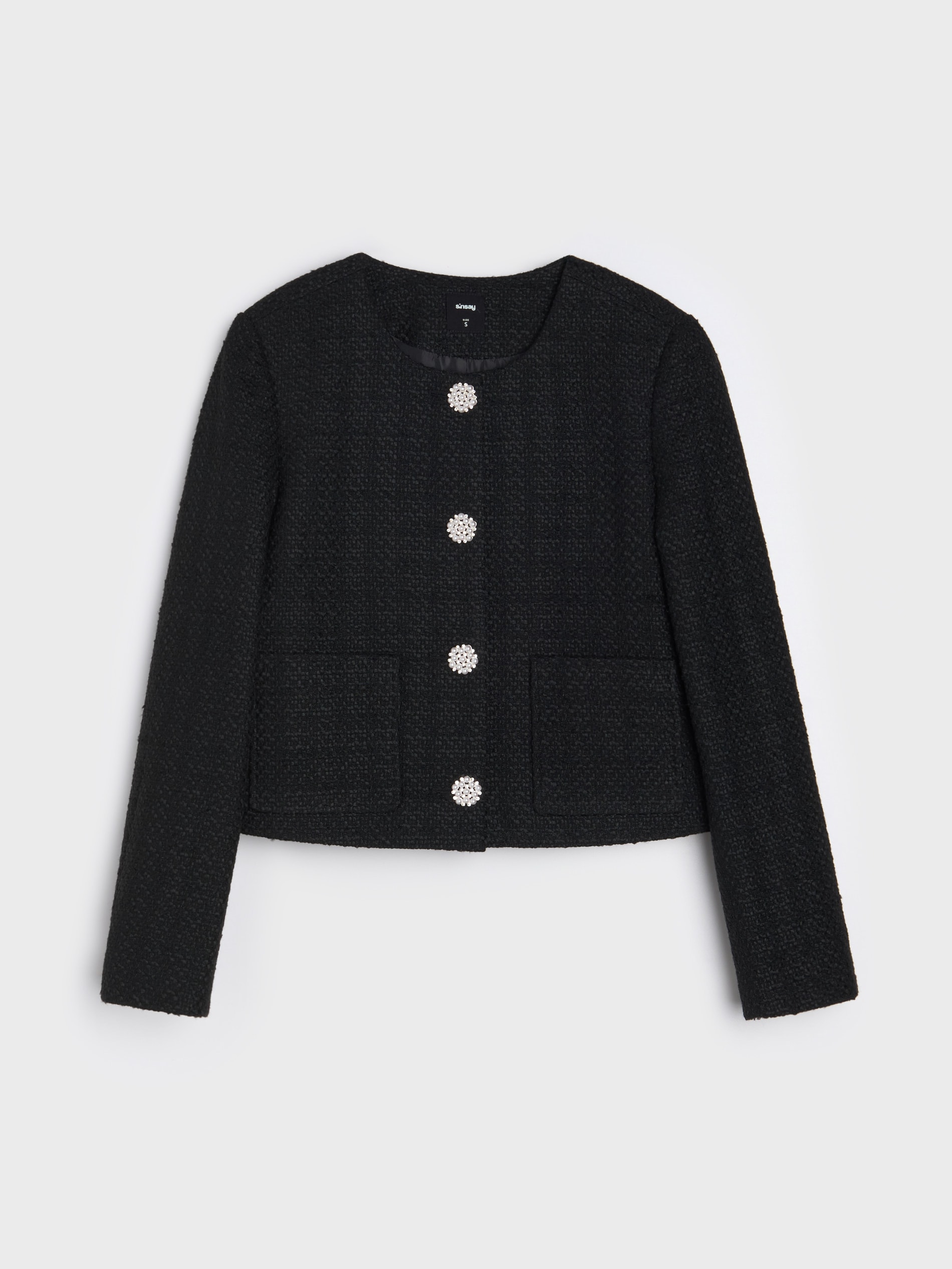 Sinsay - Σακάκι με διακοσμητικά κουμπιά - μαυρο φωτογραφία