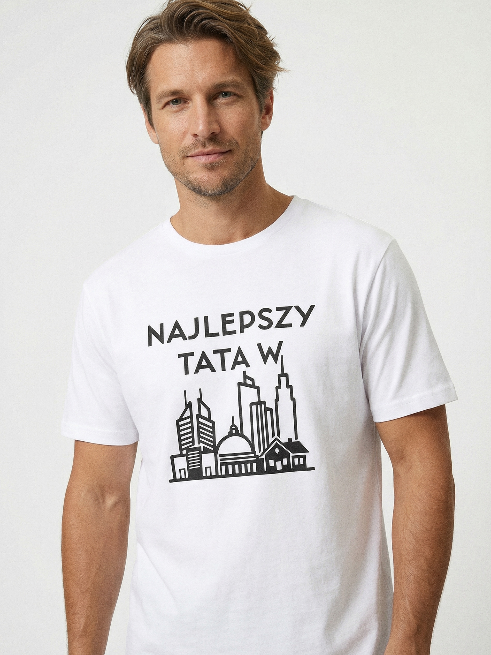 Bawełniana koszulka z napisem Najlepszy Tata w Mieście
