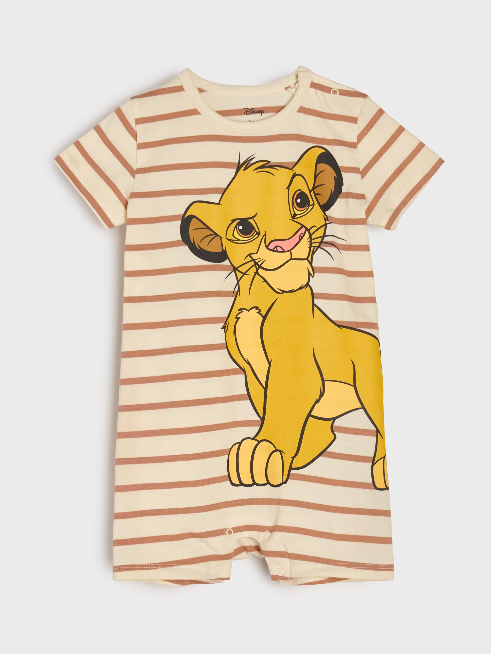 Sinsay - Bawełniany rampers z nadrukiem Simba The Lion King - kremowy