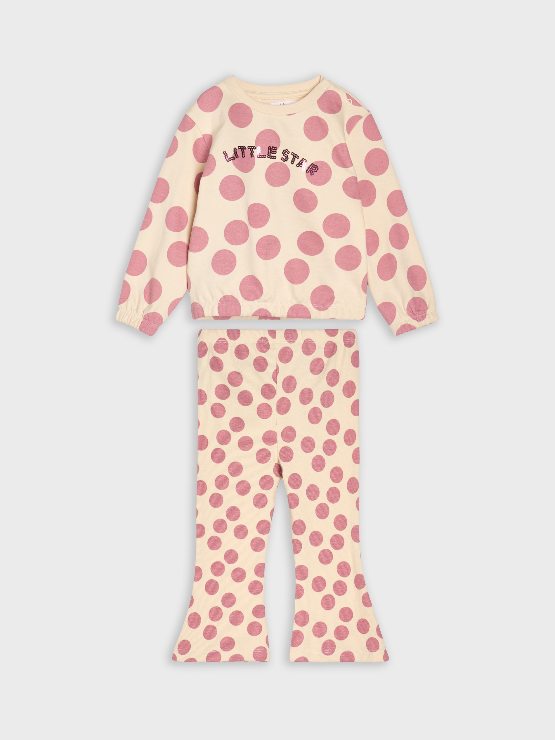 Sinsay - Σετ με φούτερ και παντελόνι - κρεμ φωτογραφία