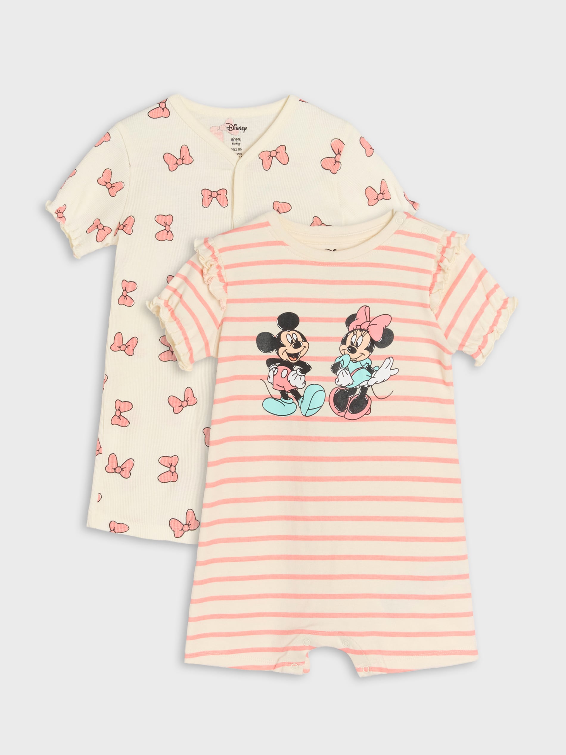 Sinsay - Rampersy 2 pack Mickey Mouse - kremowy