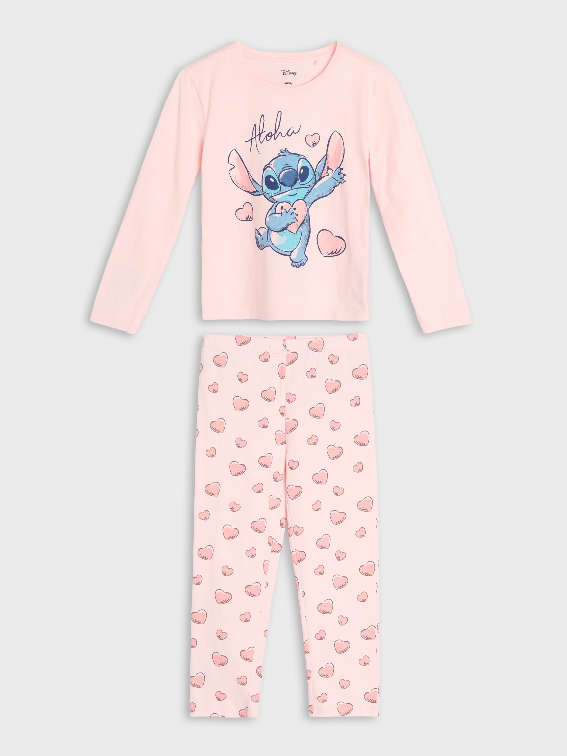 Sinsay - Bawełniana piżama dwuczęściowa z nadrukiem - różowy