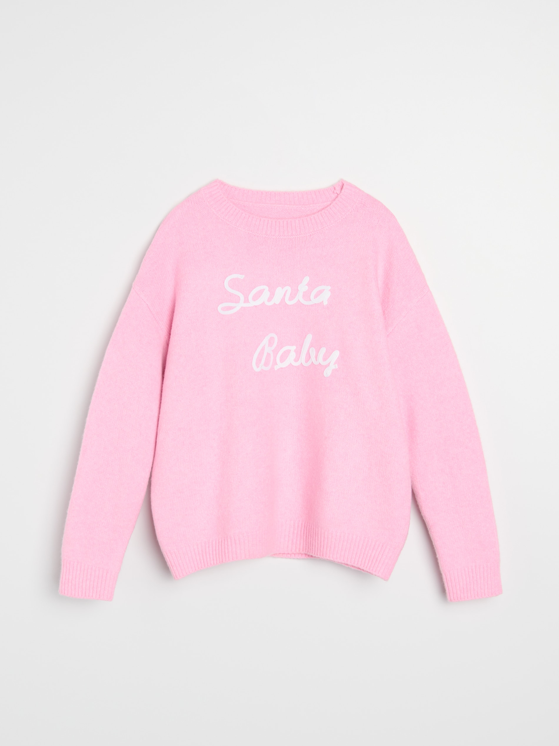 Sinsay - Πουλόβερ με χριστουγεννιάτικο σχέδιο, μείγμα μαλλιού - ροζ φωτογραφία
