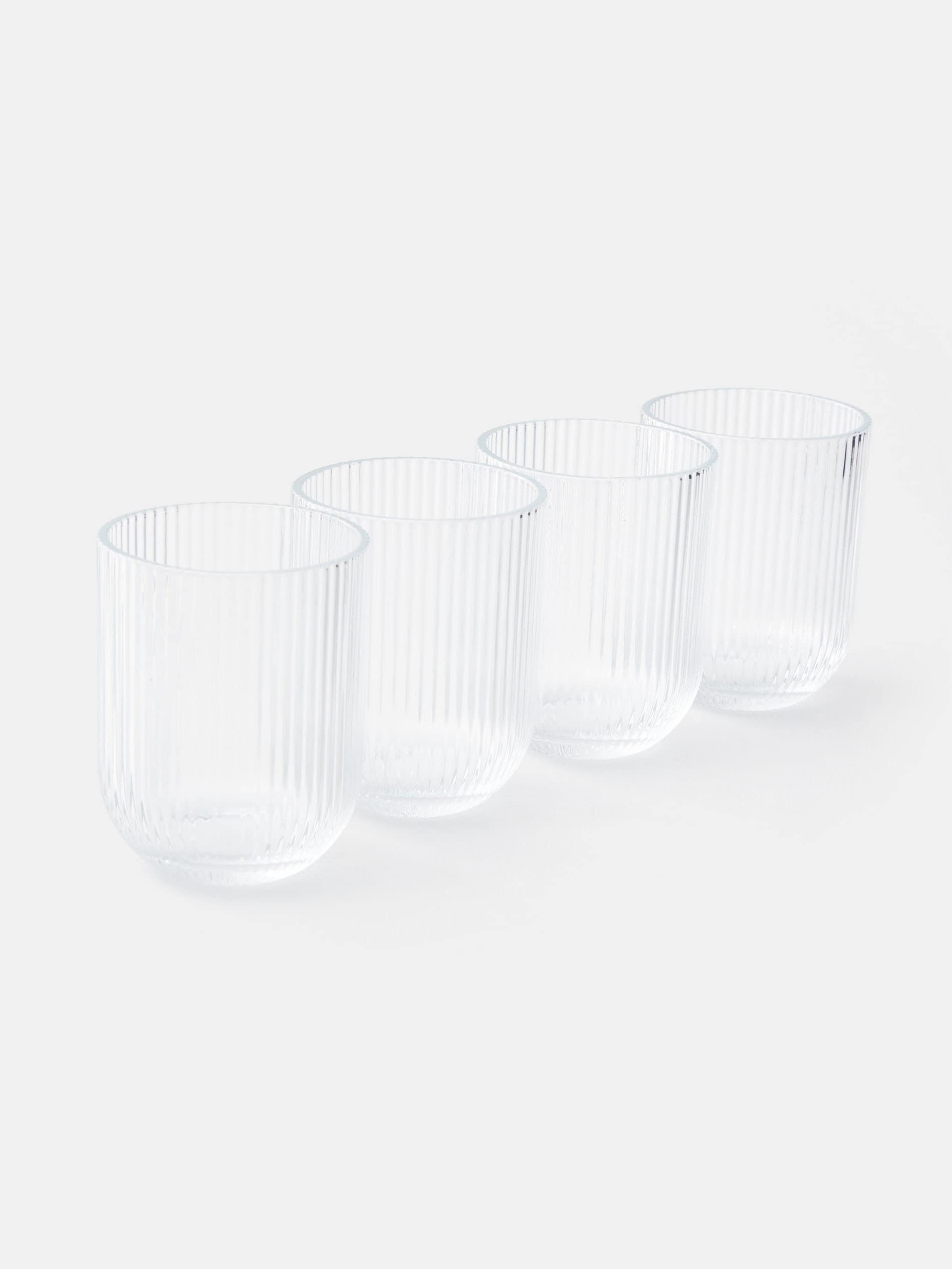 Sinsay - Ποτήρια με ραβδώσεις, σετ 4 τεμαχίων - λευκο φωτογραφία